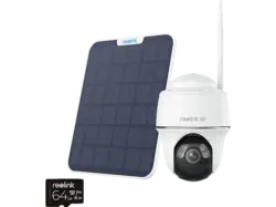 Reolink Argus Series B440 4K PT Solar, Überwachungskamera inkl. Solarpanel (für Innen + Außen, Nachtsichtfunktion, Akkubetrieb, Neigbar, Schwenkbar, UHD 4K, Weiß)