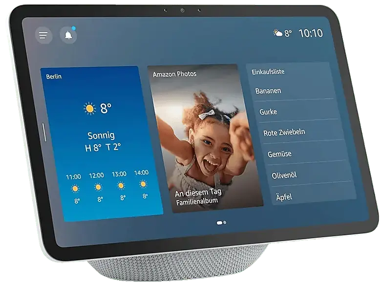Amazon Echo Show 11 (2025 Release) Brillantes 11-Zoll-Display in Full-HD-Auflösung mit größerer Bildschirmfläche, 3D-Audio und Alexa, Glacier White; Smart Speaker