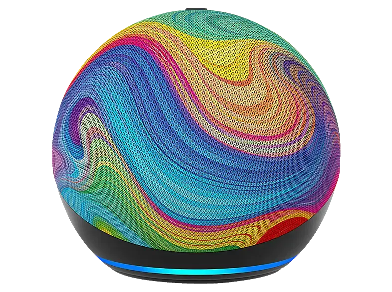 Amazon Echo Dot (5.Generation) Kids, Smart Speaker, Regenbogenwirbel Design