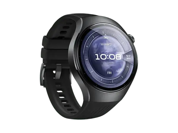 Huawei Watch 5 46mm mit Fluorelastomer-Armband, Midnight Black; Smartwatch