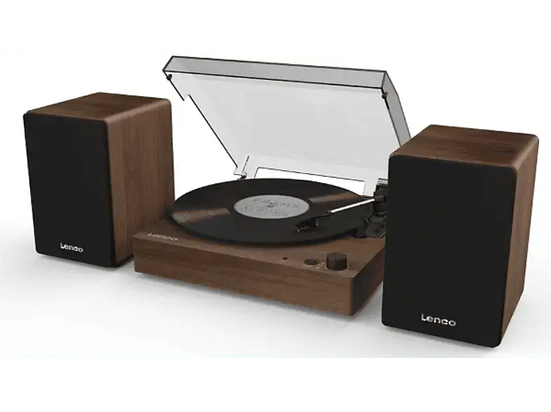 Lenco LS-200 Plattenspieler mit Bluetooth Empfang und Übertragung Holz Lautsprecher