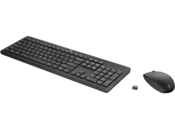 HP Desktop Set 230, kabellos, USB, DE, Schwarz (6HD76AA); Tastatur-Maus Set