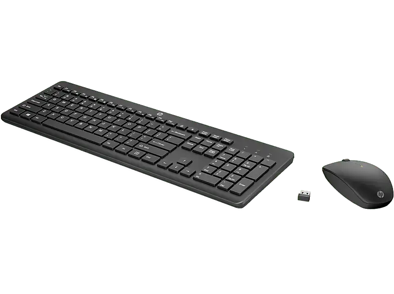 HP Desktop Set 230, kabellos, USB, DE, Schwarz (6HD76AA); Tastatur-Maus Set