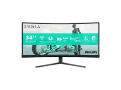 PHILIPS 34M2C3500L/00 34 Zoll Curved Gaming Monitor, WQHD, 1 ms Reaktionszeit, 300 cd/m², 180 Hz, Schwarz