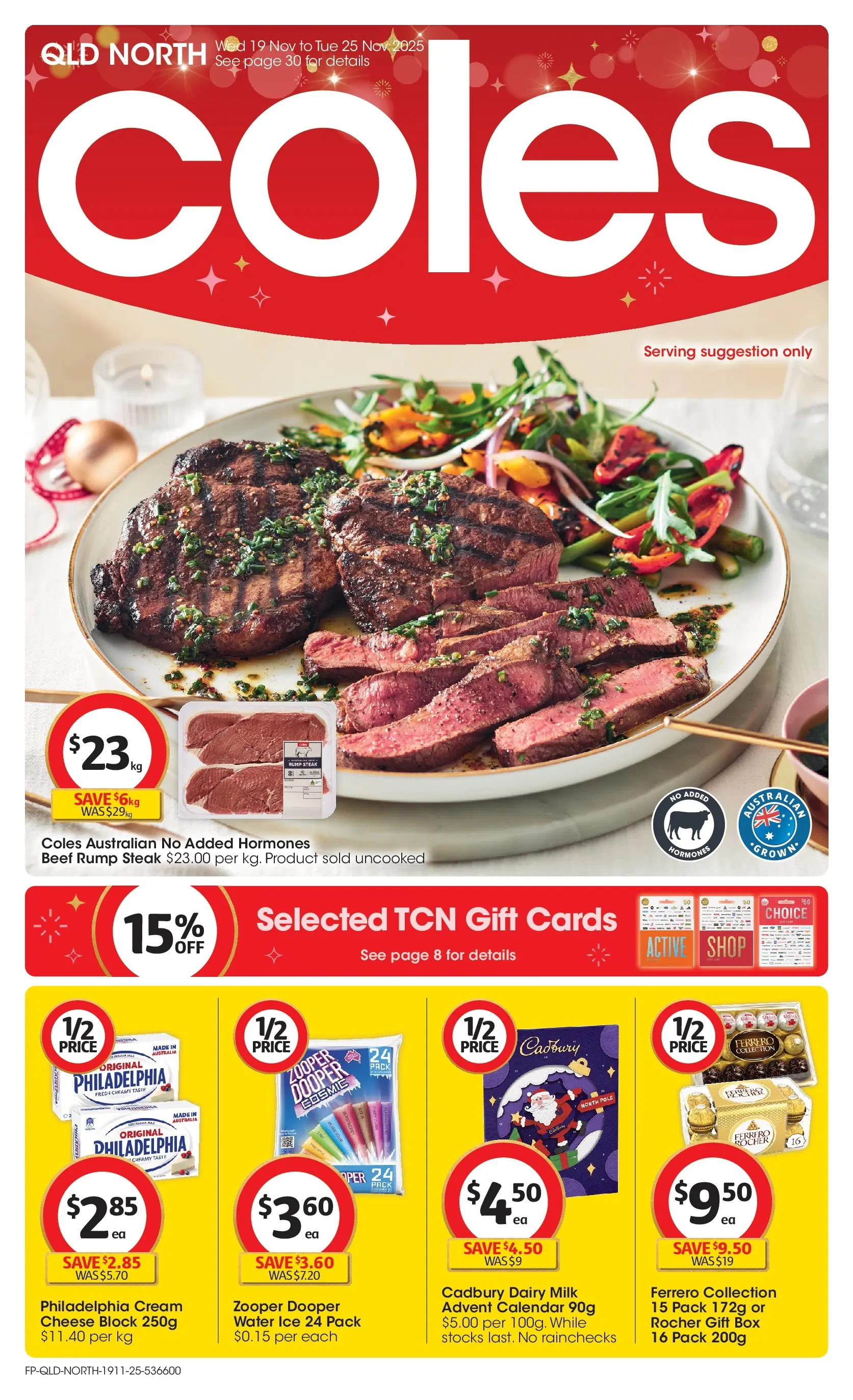 ﻿﻿Coles catalogue valid from 18/11/2025 > Online Australia | Page: 1 | Products: Box, Milk, Cream, Steak