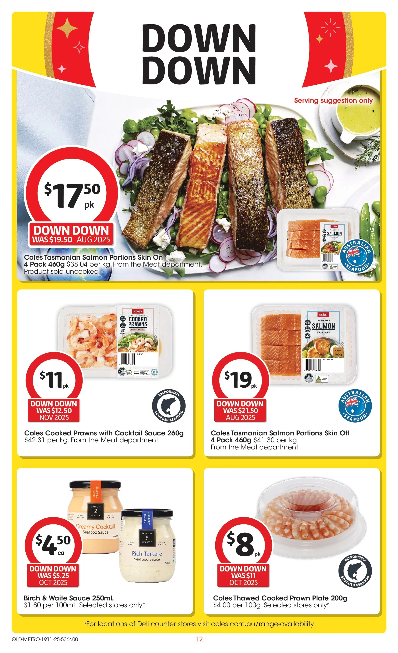 ﻿﻿Coles catalogue valid from 18/11/2025 > Online Australia | Page: 12 | Products: Meat, Salmon, Sauce, Seafood