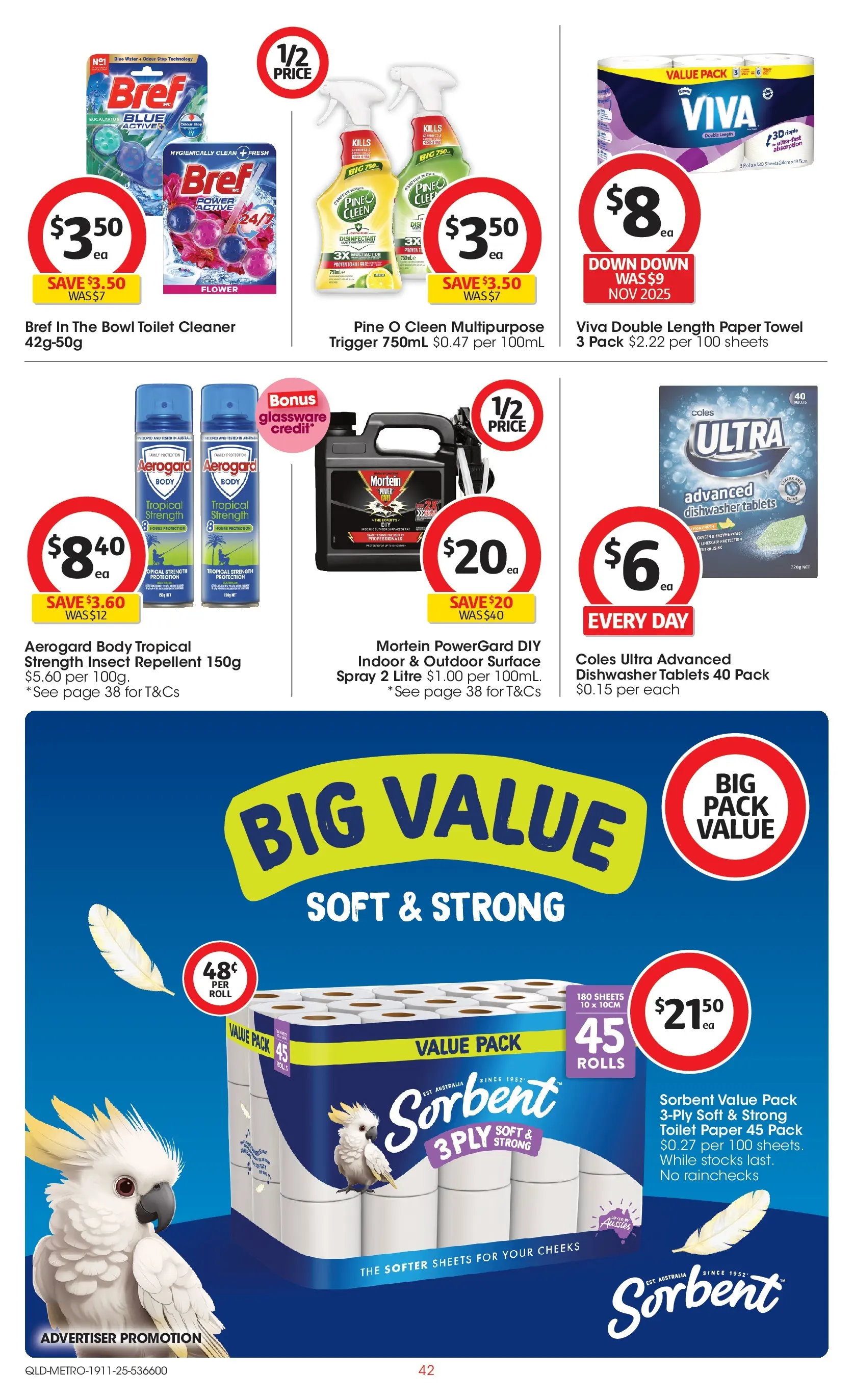 ﻿﻿Coles catalogue valid from 18/11/2025 > Online Australia | Page: 42 | Products: Toilet, Toilet paper, Multipurpose, Tablets