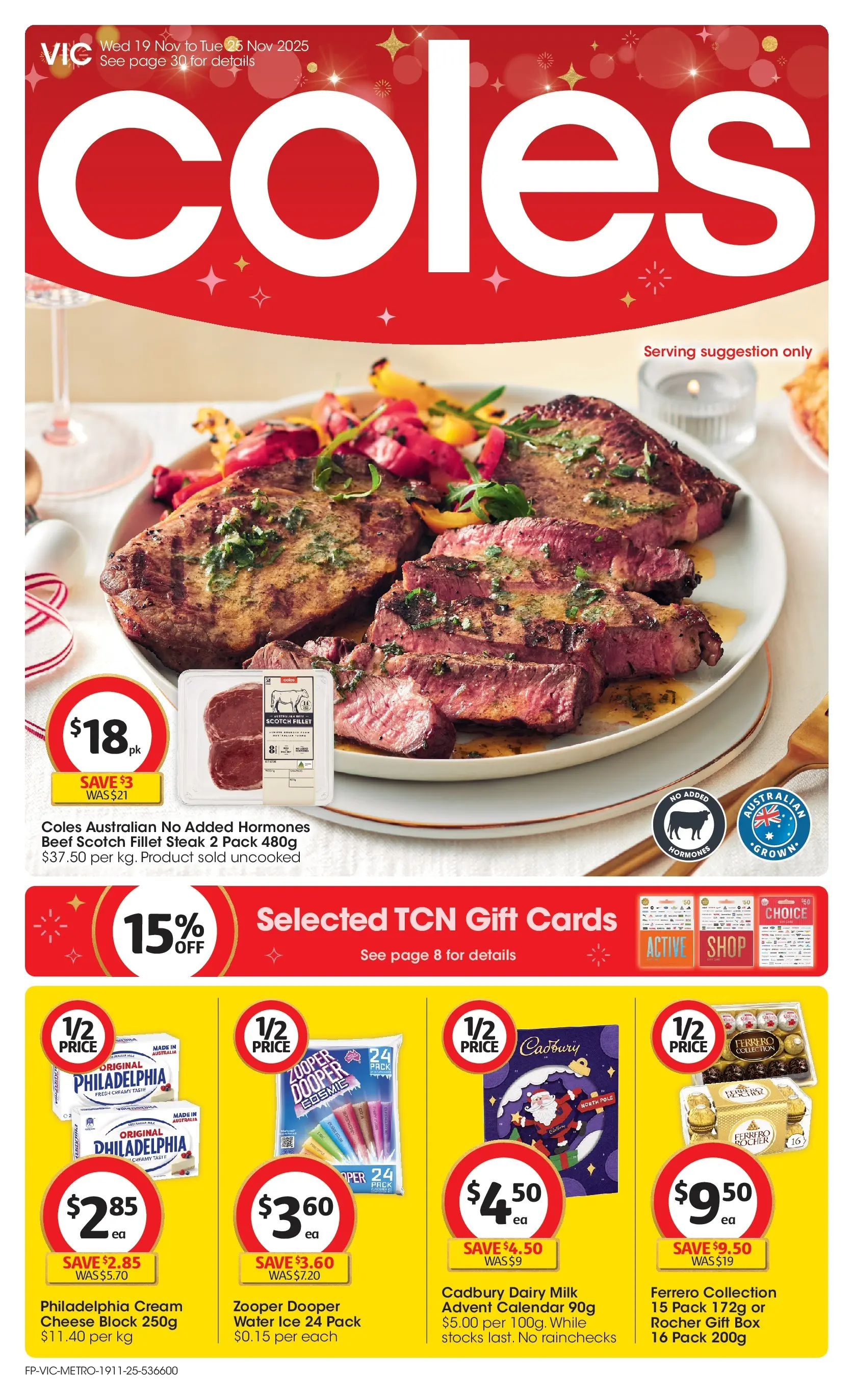 ﻿﻿Coles catalogue valid from 18/11/2025 > Online Australia | Page: 1 | Products: Milk, Dairy, Cheese, Scotch