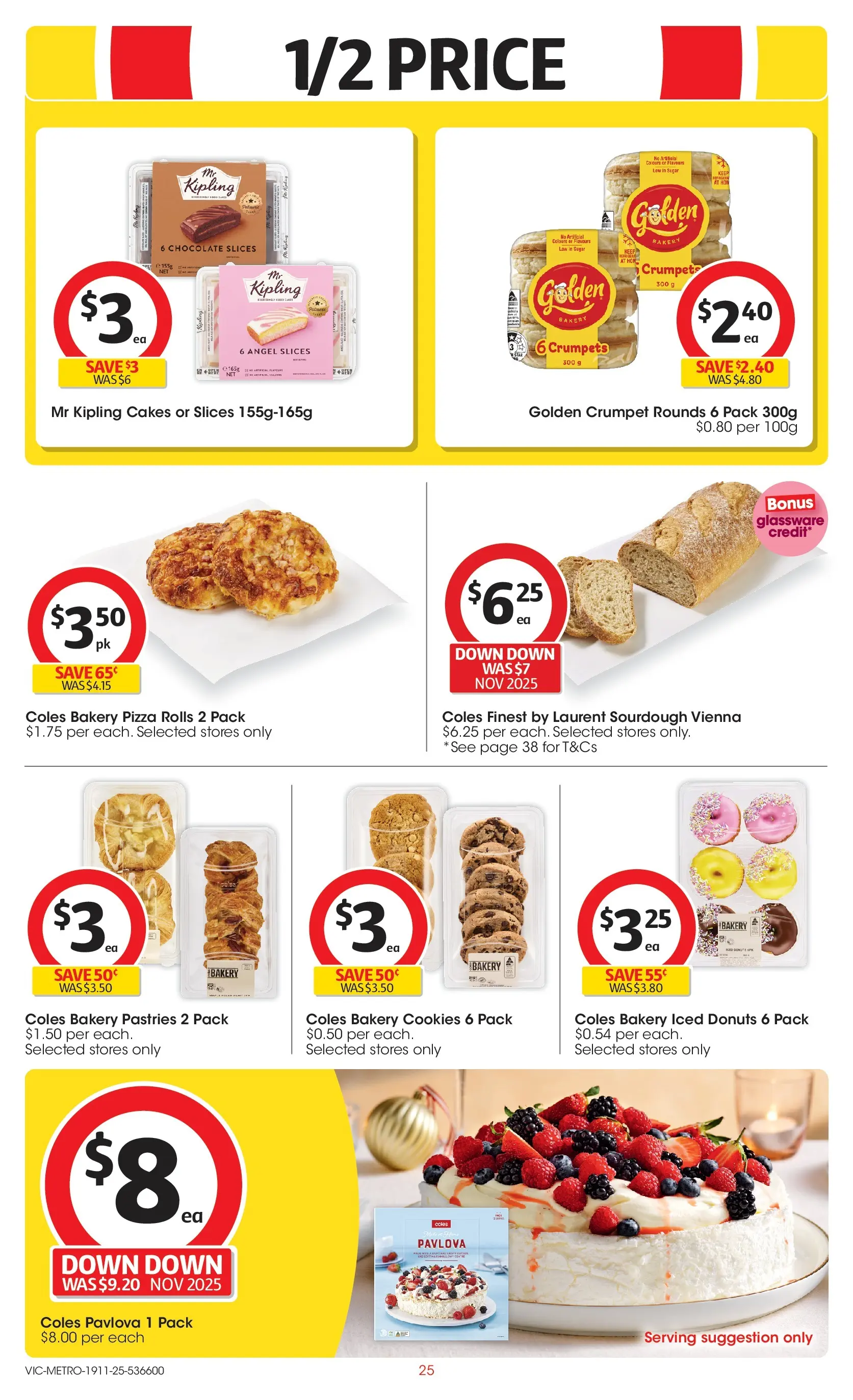 ﻿﻿Coles catalogue valid from 18/11/2025 > Online Australia | Page: 25 | Products: Donuts, Chocolate, Pizza, Sugar
