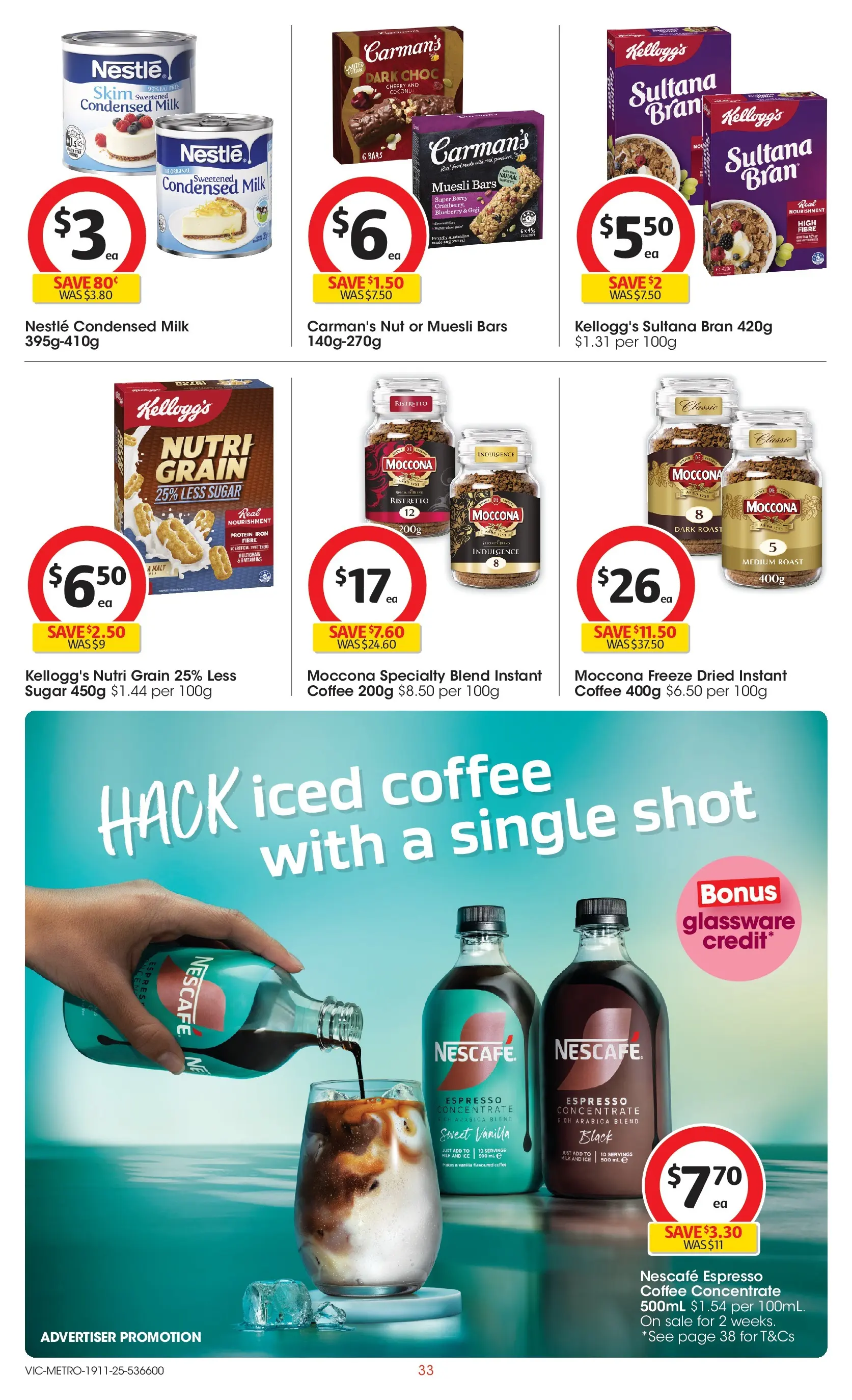 ﻿﻿Coles catalogue valid from 18/11/2025 > Online Australia | Page: 33 | Products: Coffee, Glassware, Sugar, Moccona