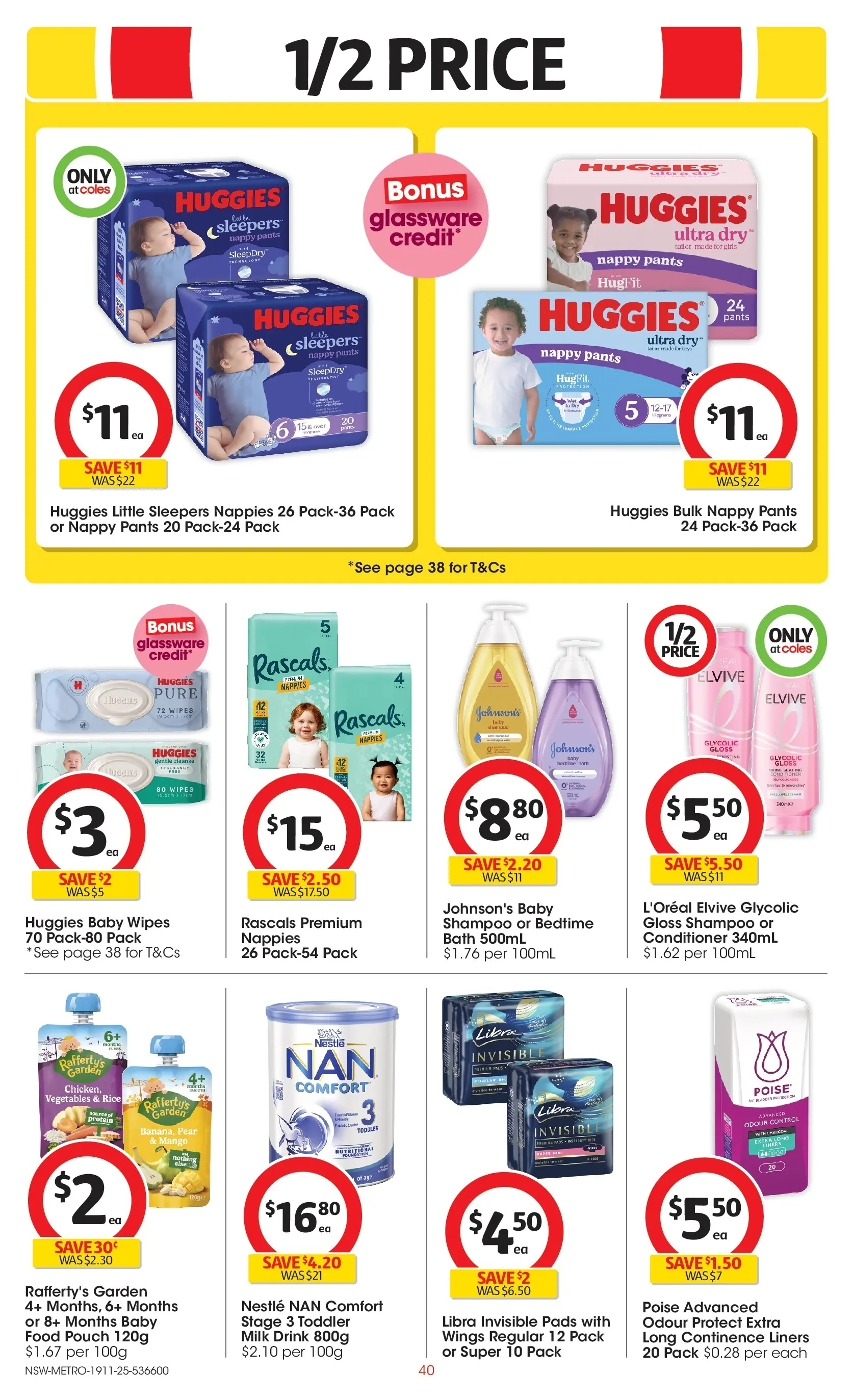 ﻿﻿Coles catalogue valid from 18/11/2025 > Online Australia | Page: 40 | Products: Shampoo, Rice, Pants, Pear