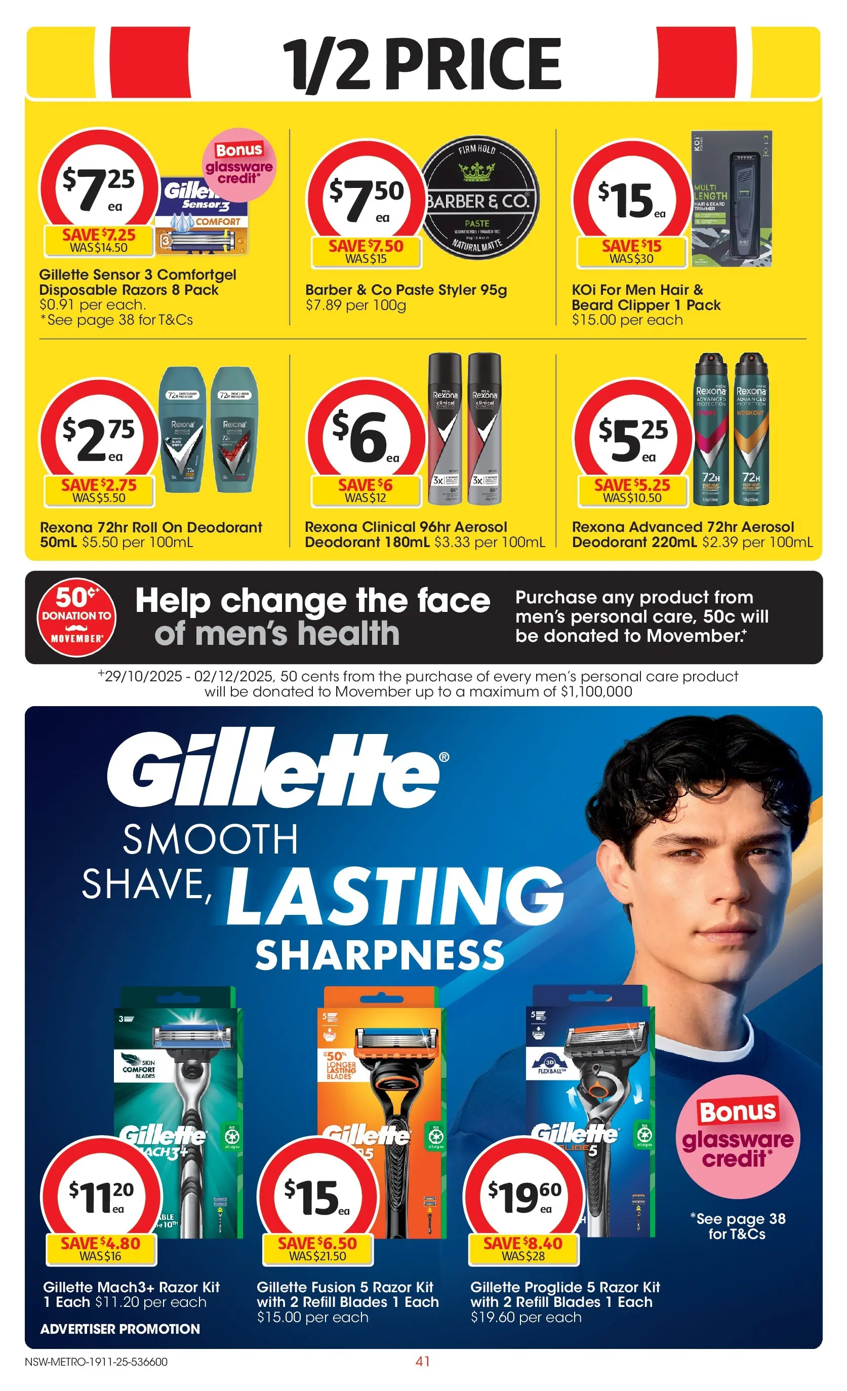 ﻿﻿Coles catalogue valid from 18/11/2025 > Online Australia | Page: 41 | Products: Glassware, Deodorant, Razor, Razors