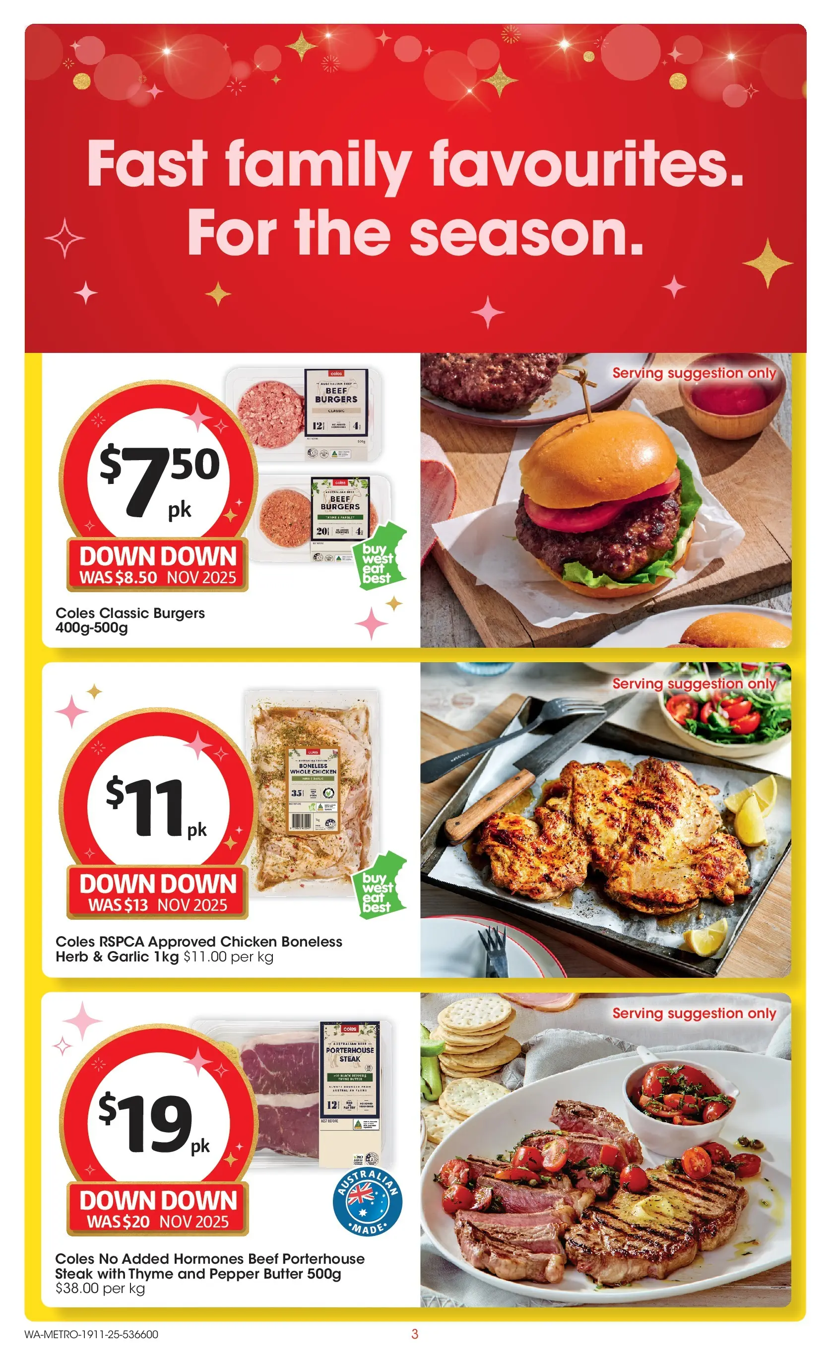 ﻿﻿Coles catalogue valid from 18/11/2025 > Online Australia | Page: 3 | Products: Beef, Steak, Pepper, Garlic