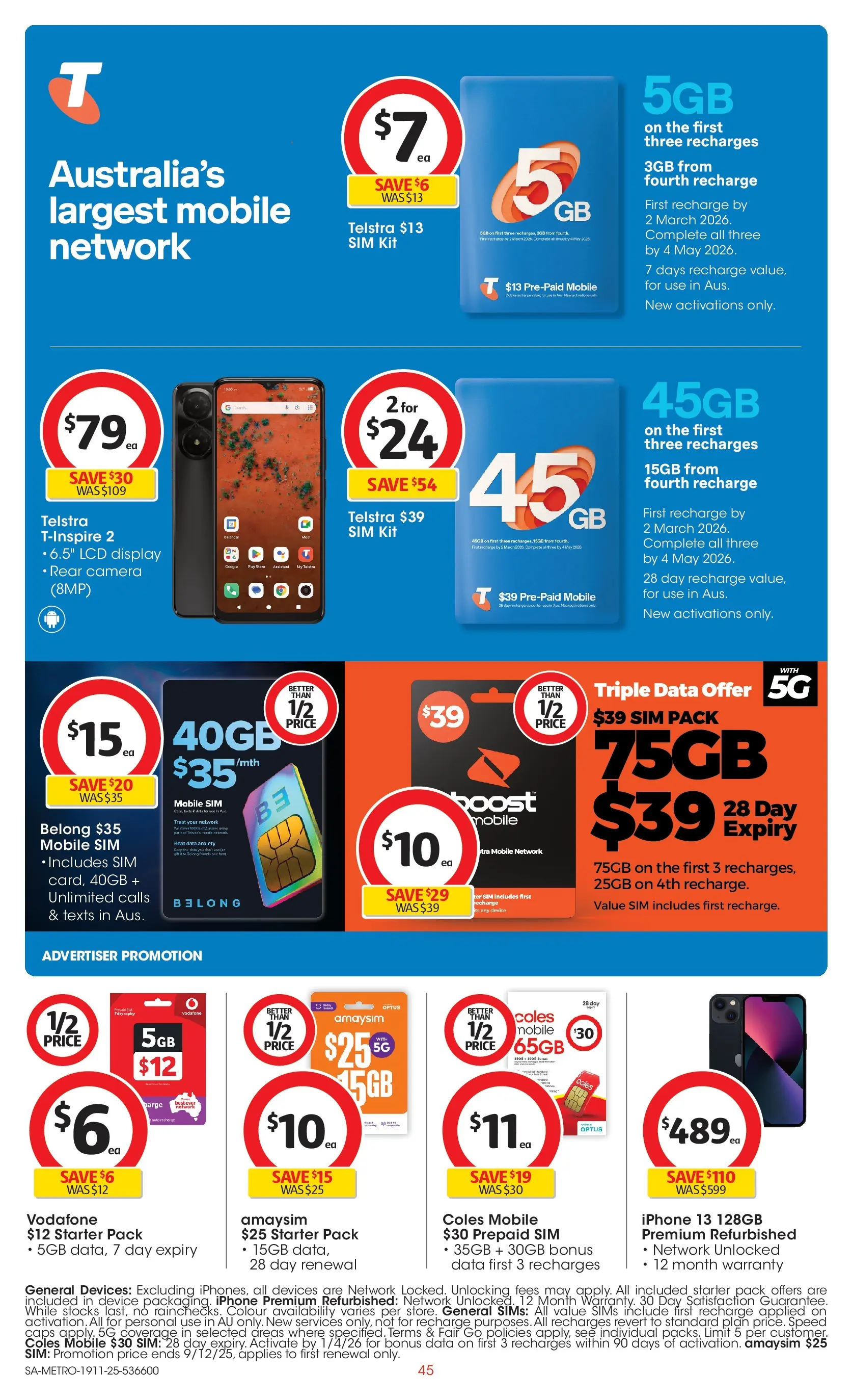 ﻿﻿Coles catalogue valid from 19/11/2025 > Online Australia | Page: 45 | Products: Decor, Napkins, Batteries