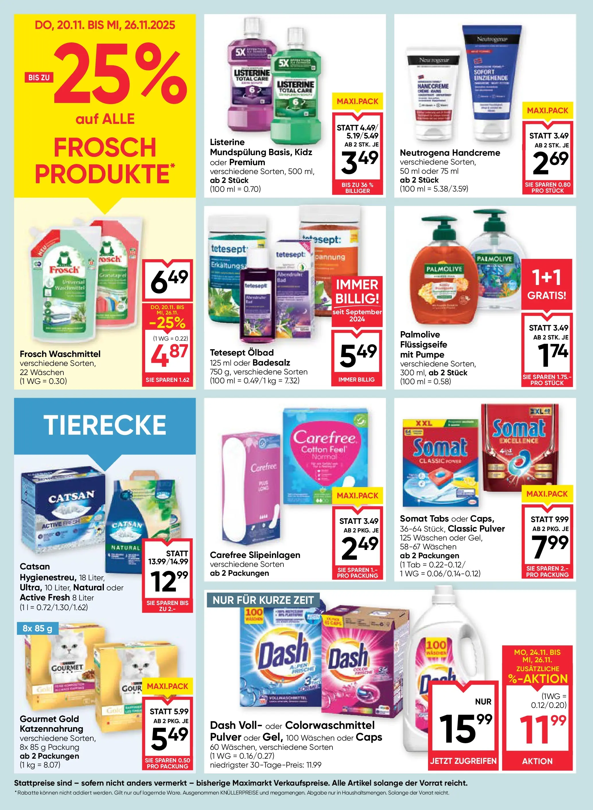 Maximarkt Wels, Ried von 20.11.2025 - Aktuelle Angebote | Seite: 16 | Produkte: Handcreme, Waschmittel