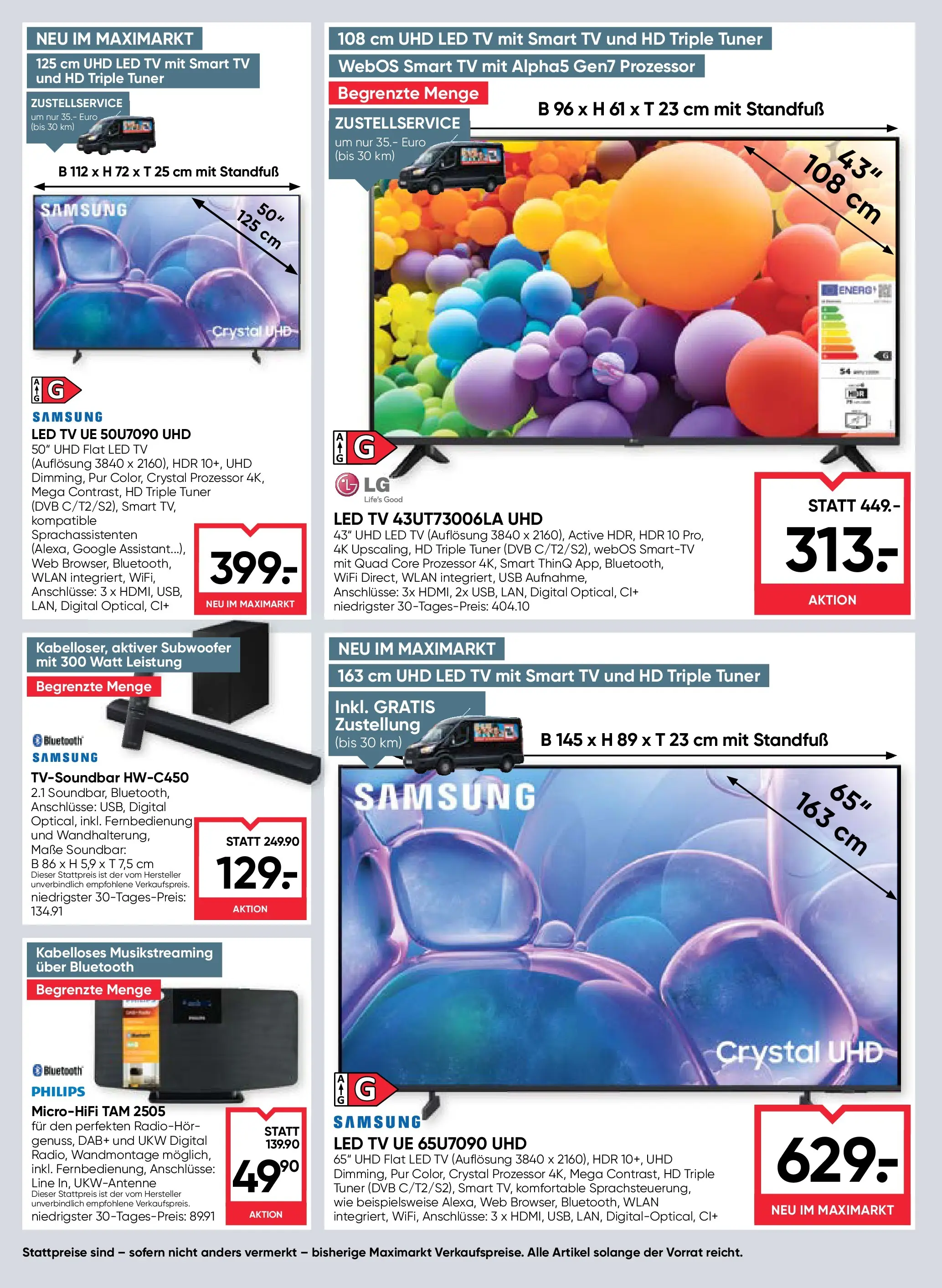 Maximarkt Wels, Ried von 20.11.2025 - Aktuelle Angebote | Seite: 18 | Produkte: TV, USB, Samsung