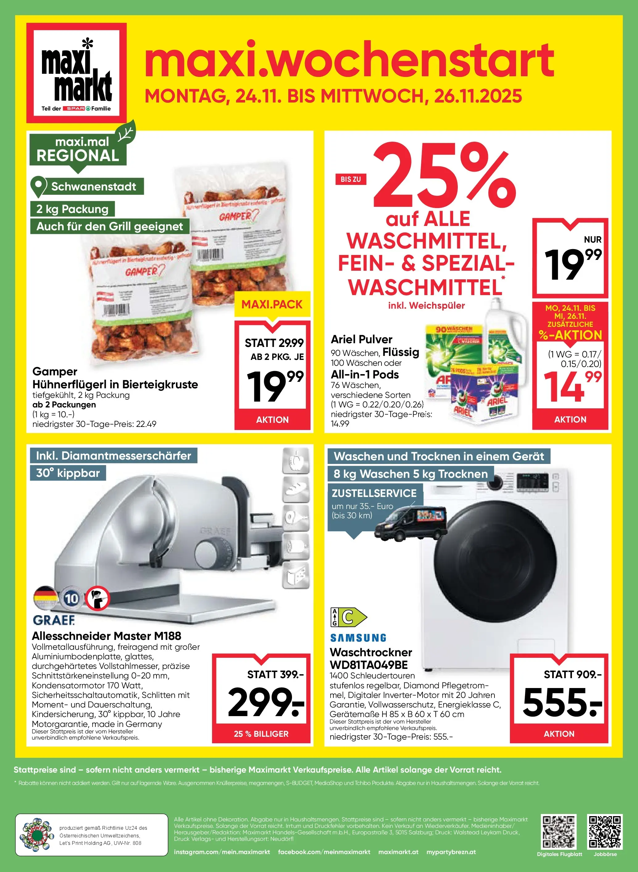 Maximarkt Wels, Ried von 20.11.2025 - Aktuelle Angebote | Seite: 24 | Produkte: Grill, Samsung, Weichspüler