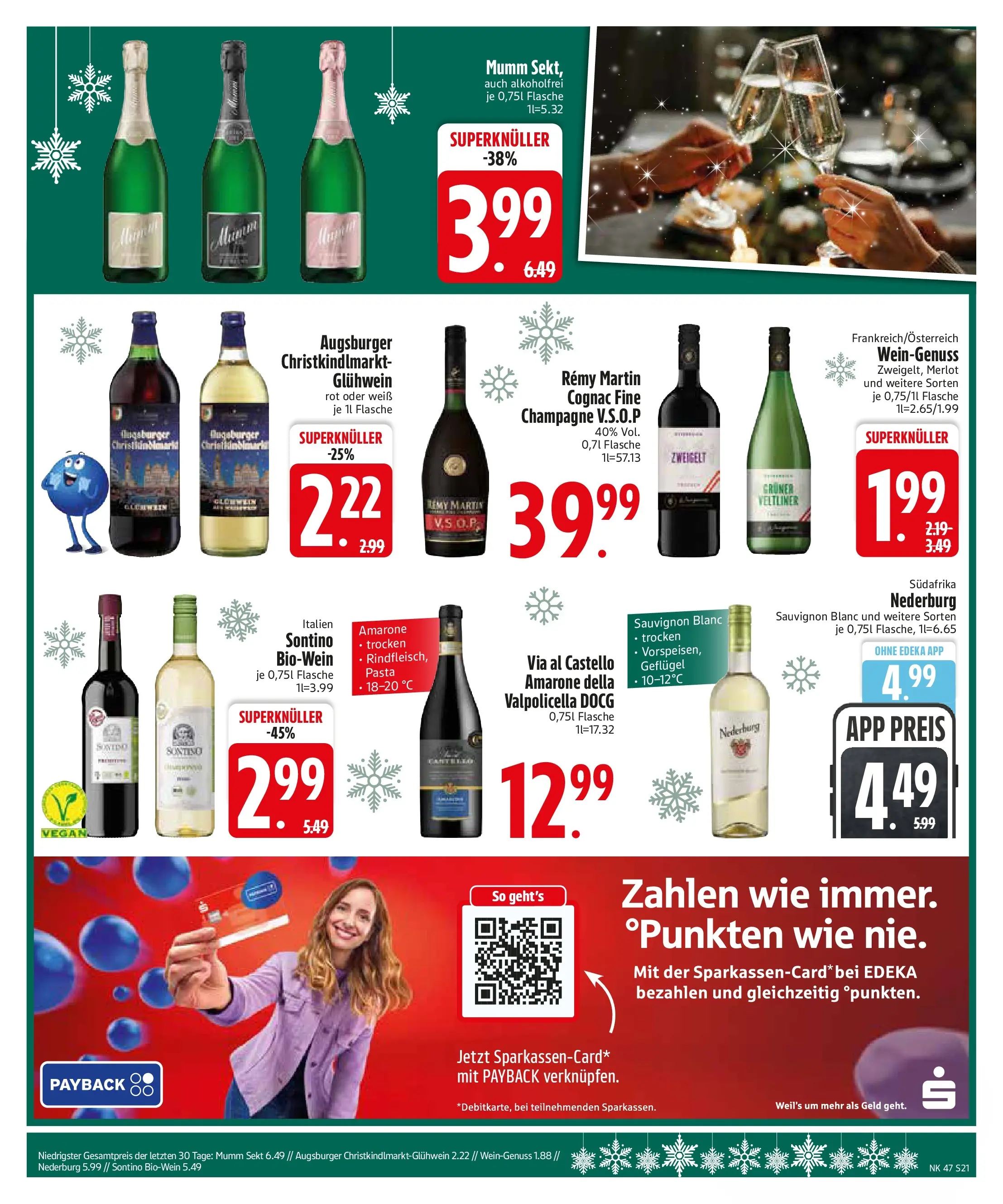 Edeka prospekt Asbach-Bäumenheim	 (ab 16.11.2025) » Angebote Online | Seite: 21 | Produkte: Sekt, Merlot, Pasta, Rindfleisch