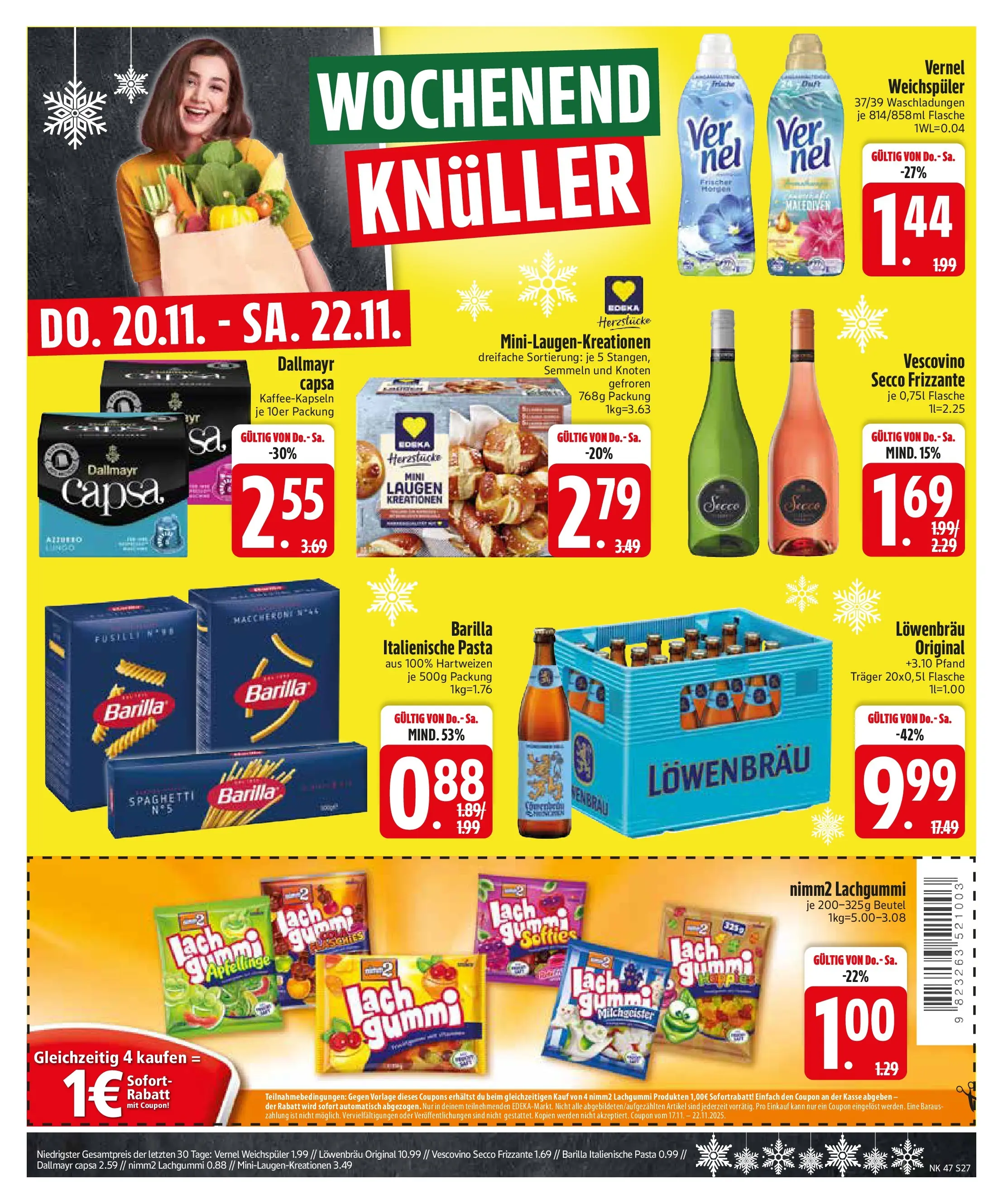 Edeka prospekt Asbach-Bäumenheim	 (ab 16.11.2025) » Angebote Online | Seite: 27 | Produkte: Barilla, Dallmayr, Dallmayr capsa, Vernel