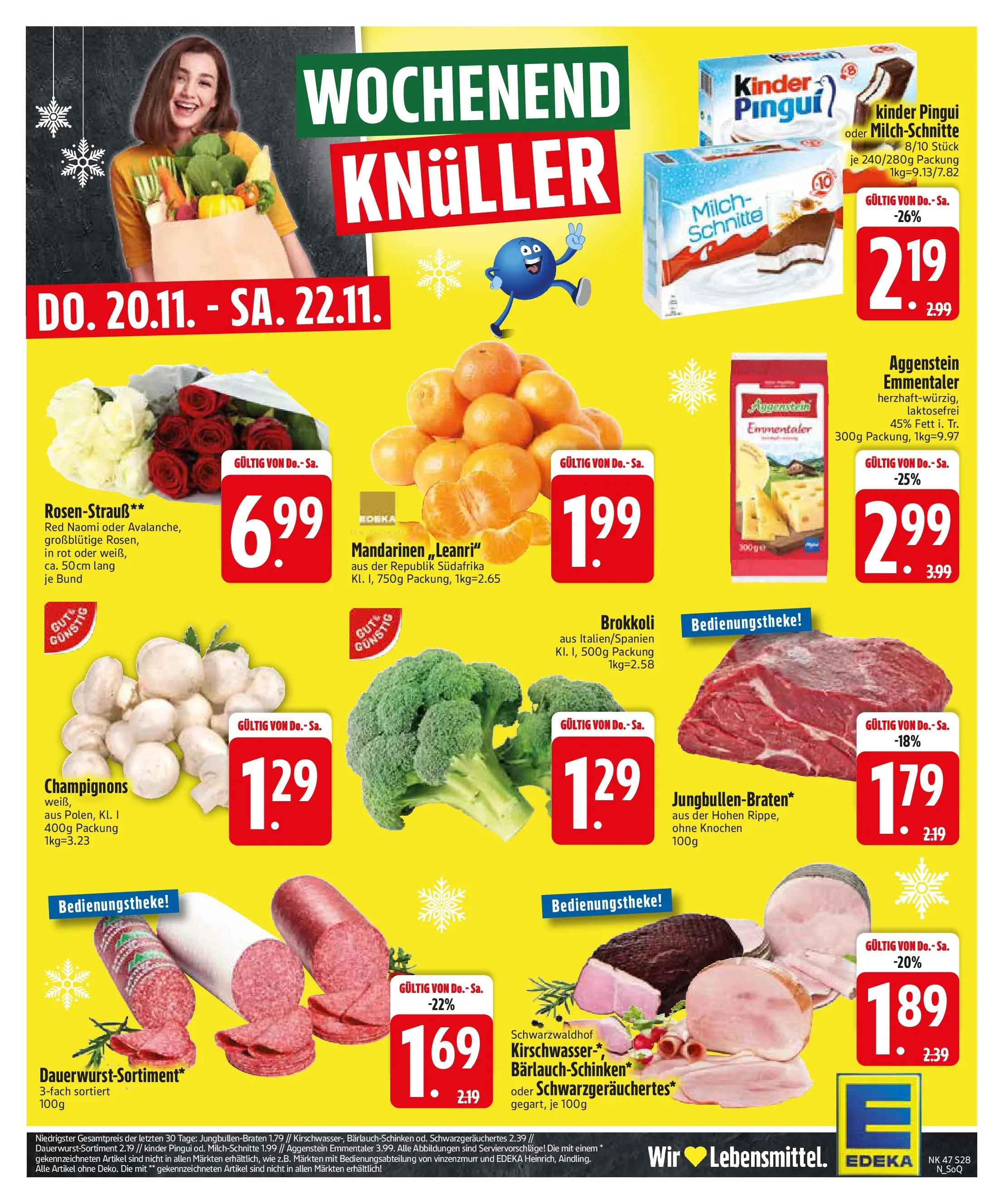 Edeka prospekt Asbach-Bäumenheim	 (ab 16.11.2025) » Angebote Online | Seite: 28 | Produkte: Mandarinen, Champignons, Brokkoli, Schinken