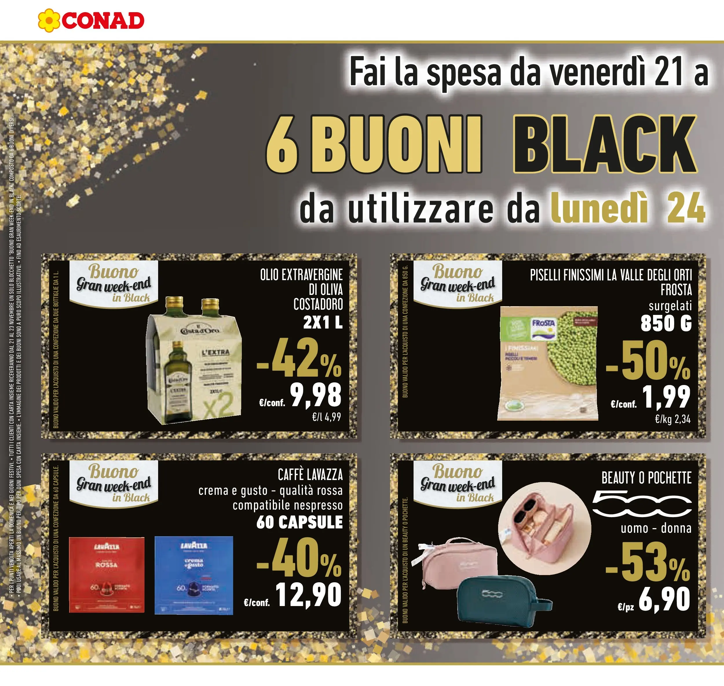 Volantino Conad dal 17/11/2025 > Anteprima | Pagina: 4 | Prodotti: Crema, Olio, Piselli, Lavazza