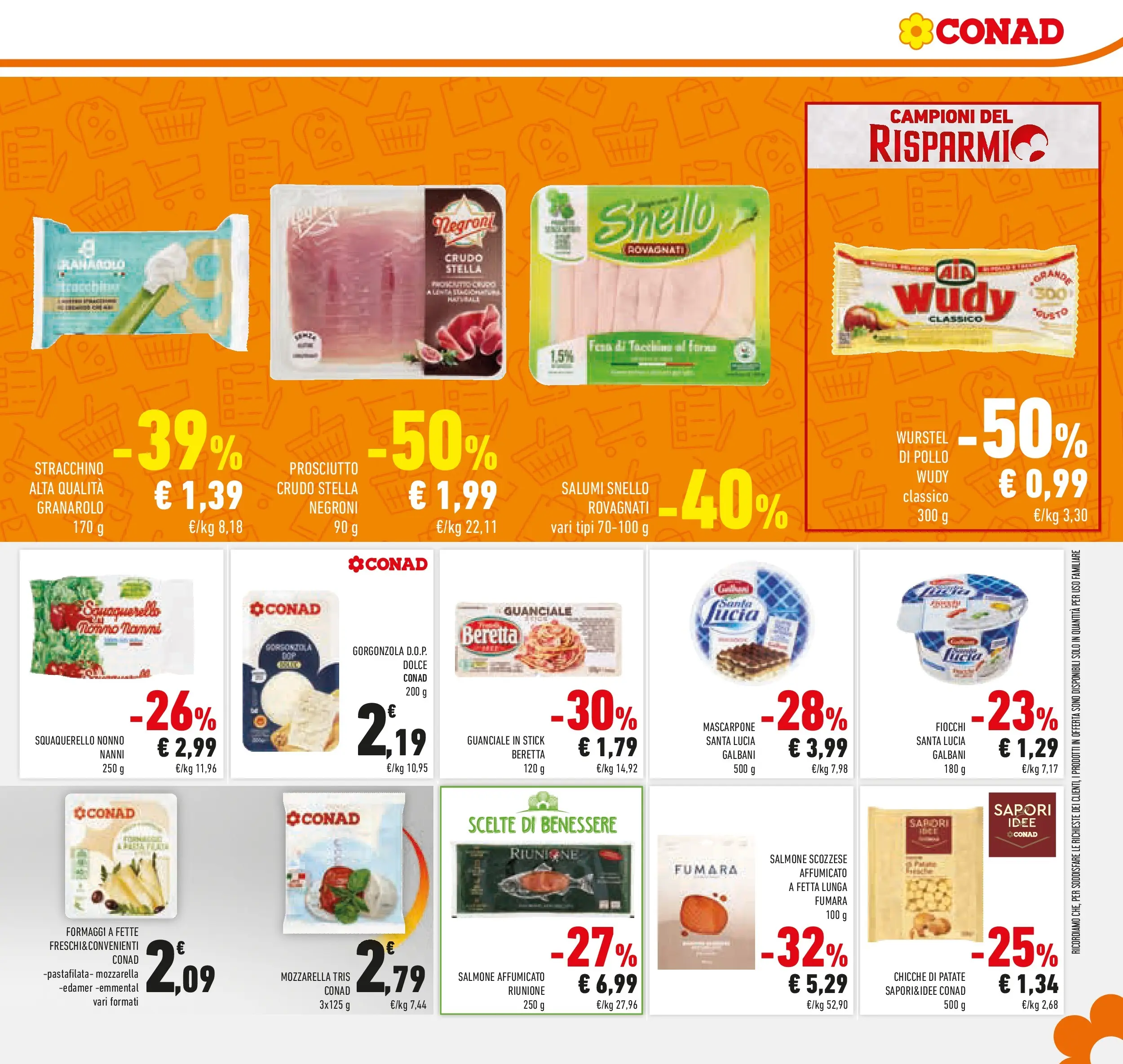 Volantino Conad dal 17/11/2025 > Anteprima | Pagina: 7 | Prodotti: Salmone affumicato, Fiocchi, Prosciutto, Stracchino