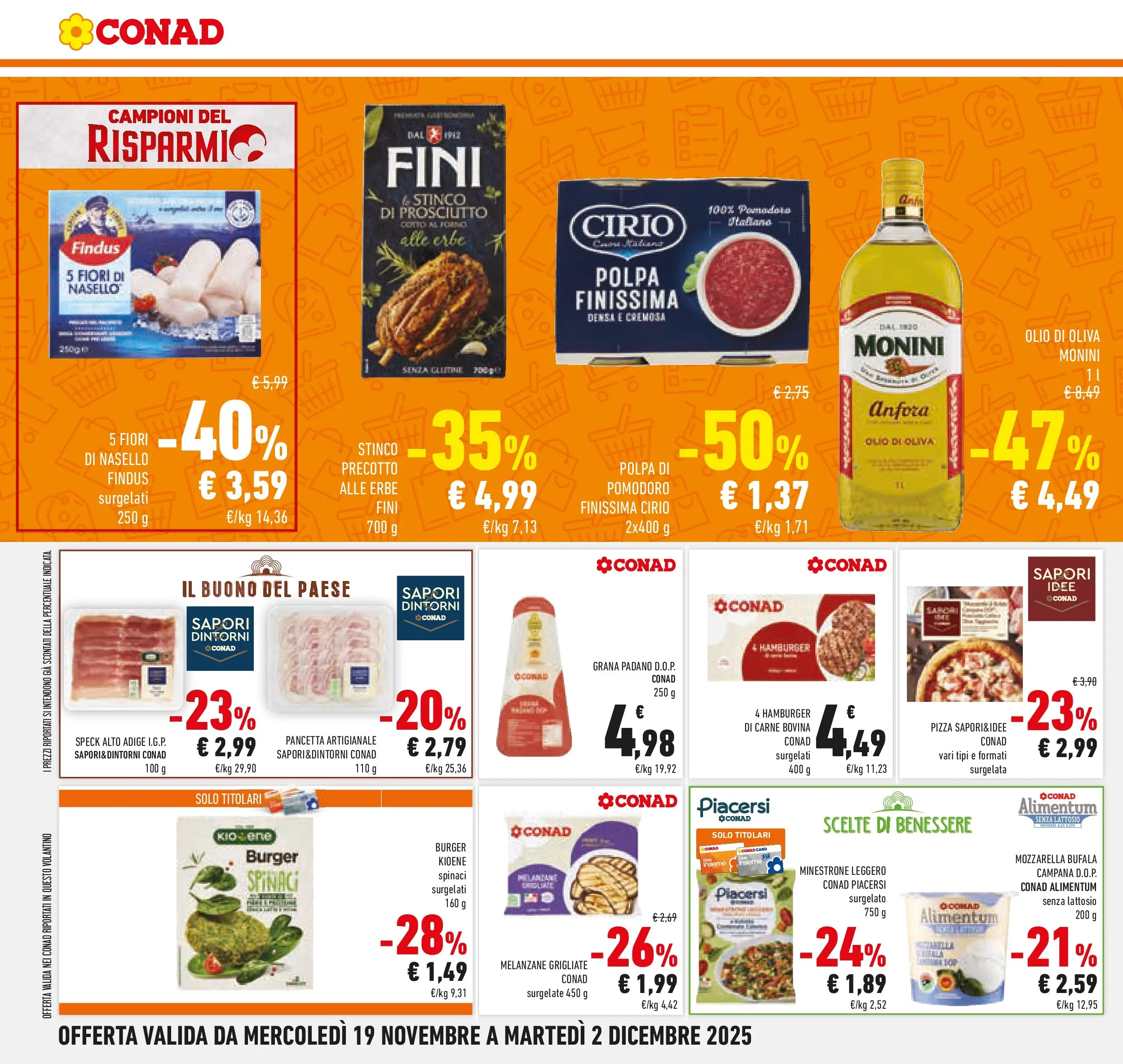 Volantino Conad dal 17/11/2025 > Anteprima | Pagina: 8 | Prodotti: Speck, Pomodoro, Forno, Nasello
