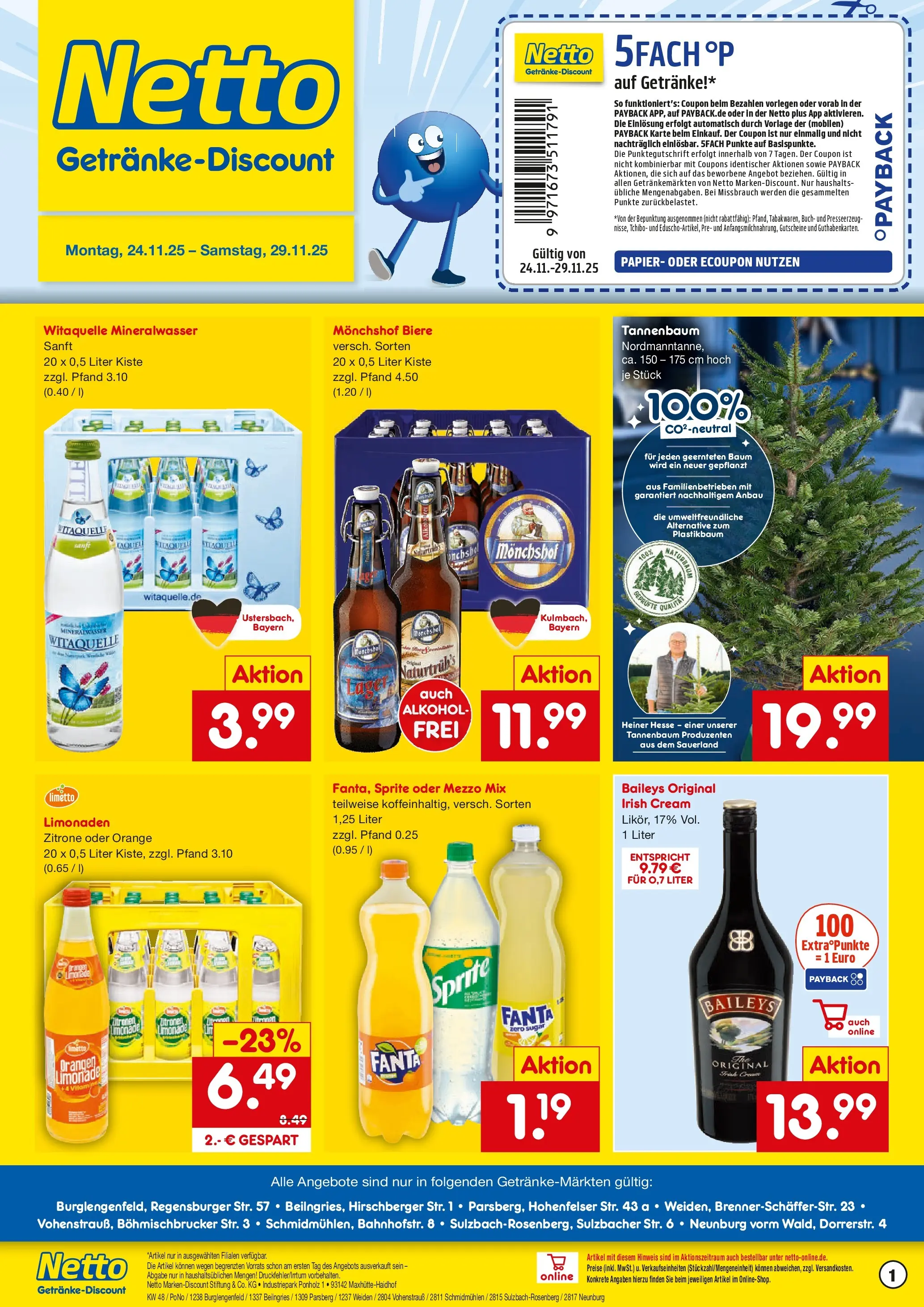 Netto Marken-Discount prospekt Beilngries	 (ab 24.11.2025) » Angebote | Seite: 1 | Produkte: Sprite, Limonade, Mineralwasser, Oder mezzo mix