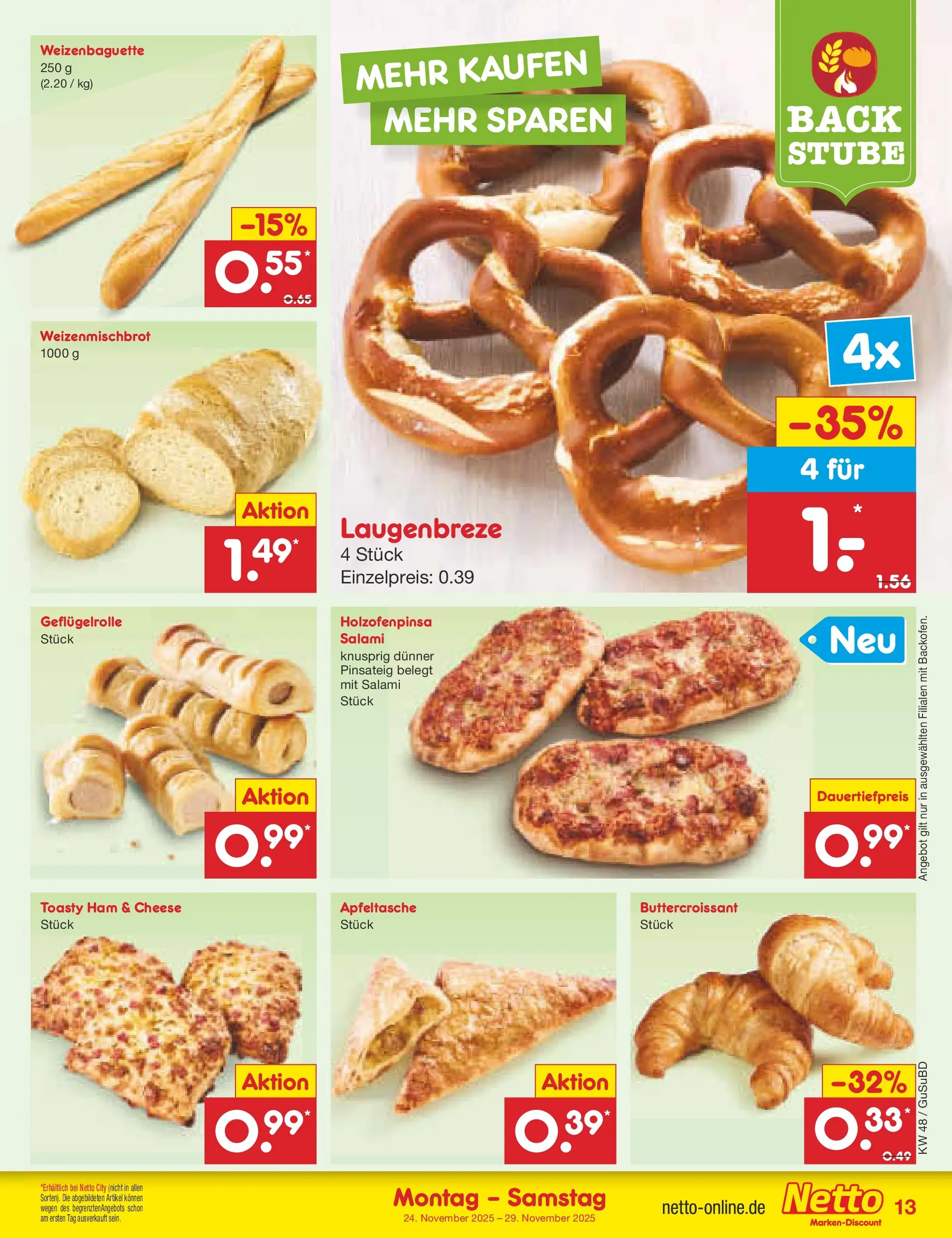 Netto Marken-Discount prospekt Glauchau	 (ab 24.11.2025) » Angebote | Seite: 13 | Produkte: Salami