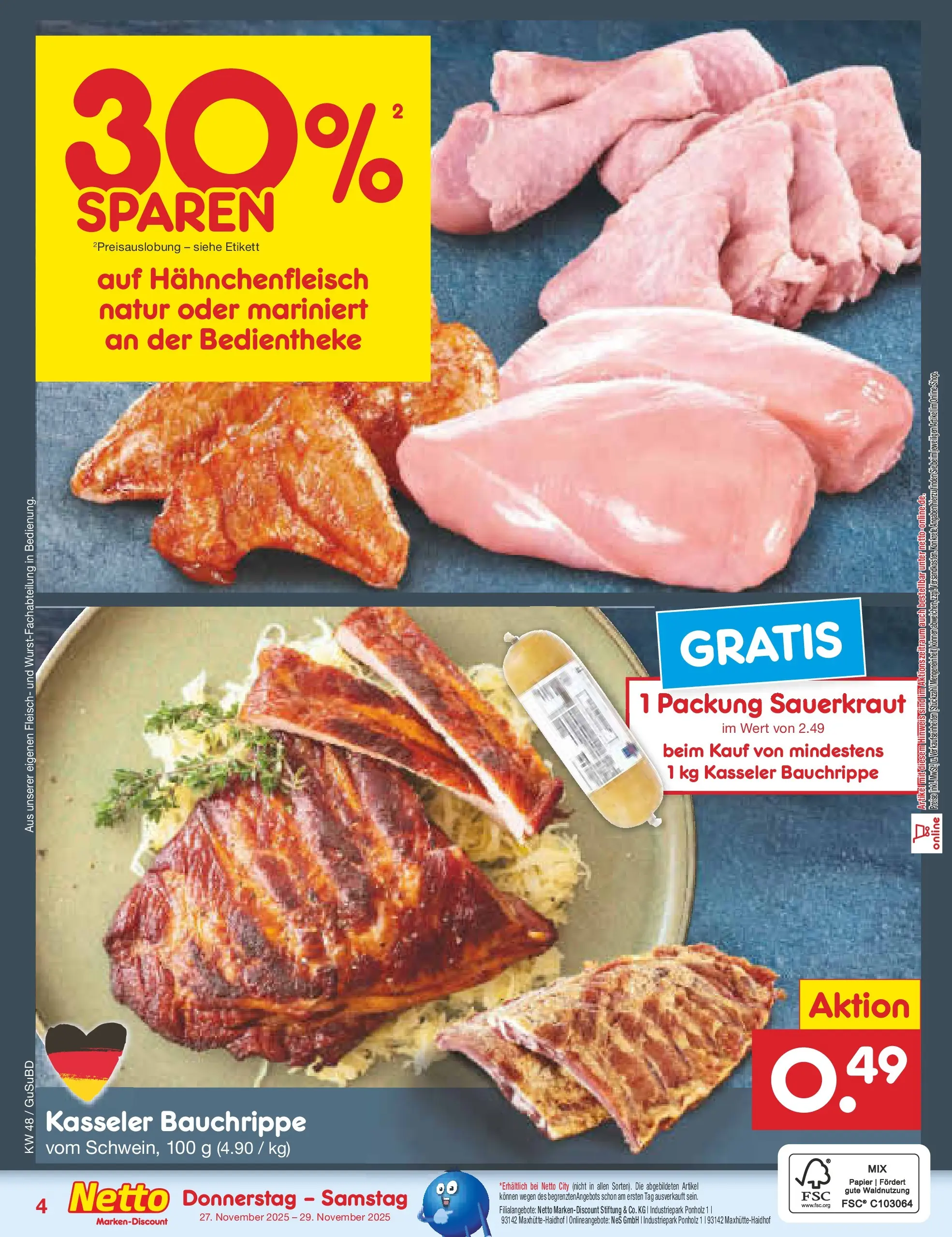 Netto Marken-Discount prospekt Glauchau	 (ab 24.11.2025) » Angebote | Seite: 23 | Produkte: Fleisch
