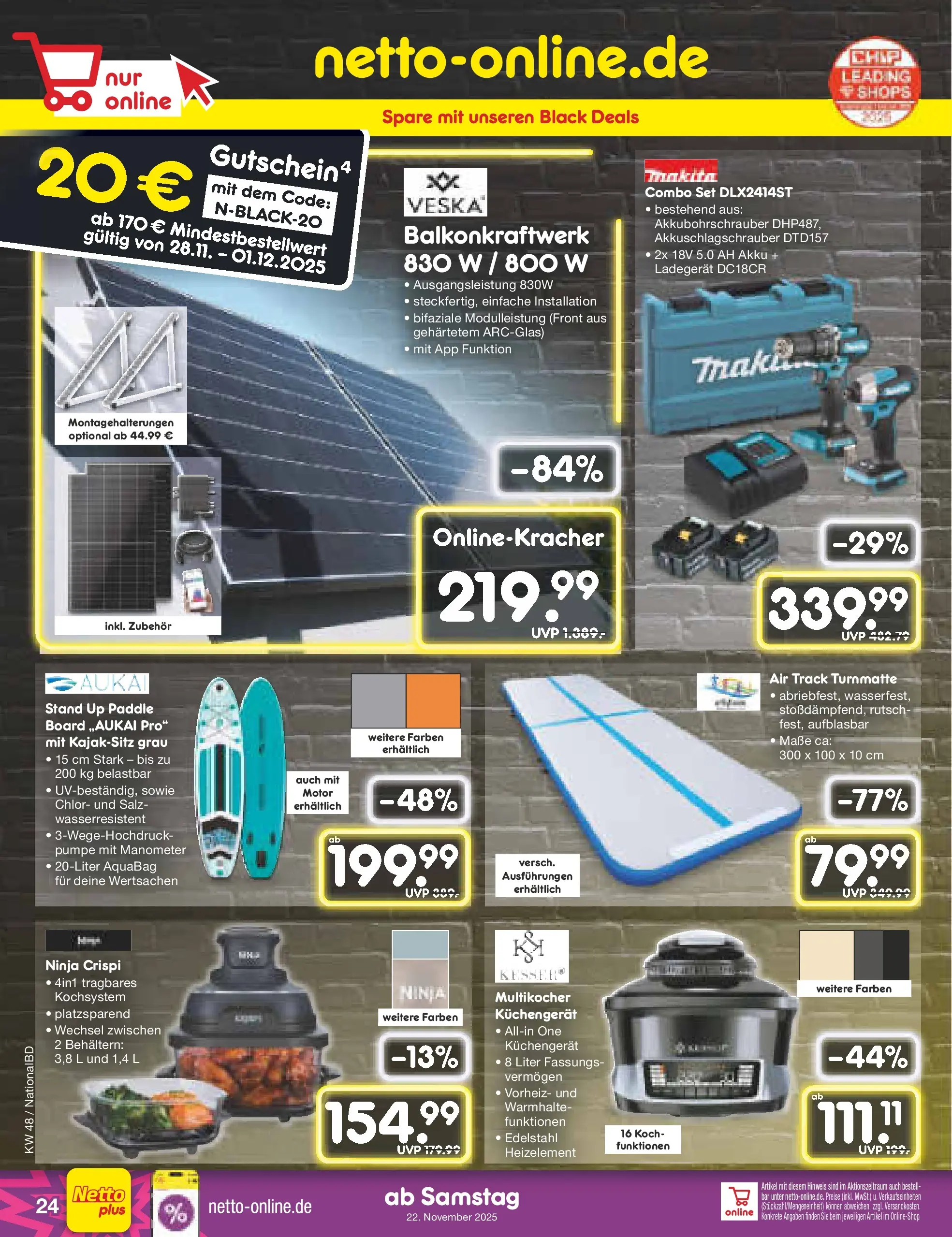 Netto Marken-Discount prospekt Augustusburg	 (ab 23.11.2025) » Angebote | Seite: 30 | Produkte: Manometer, Salz, Multikocher, Ladegerät