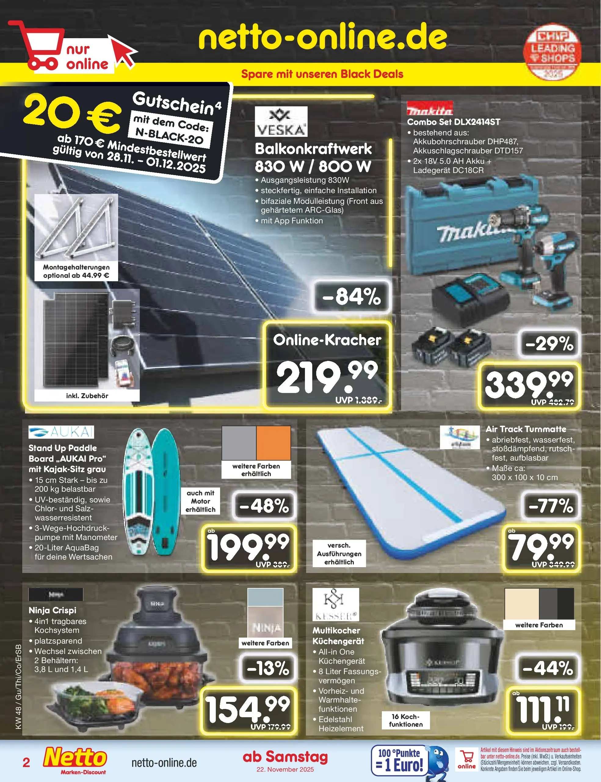 Netto Marken-Discount prospekt Erfurt	 (ab 23.11.2025) » Angebote | Seite: 24 | Produkte: Manometer, Salz, Multikocher, Ladegerät