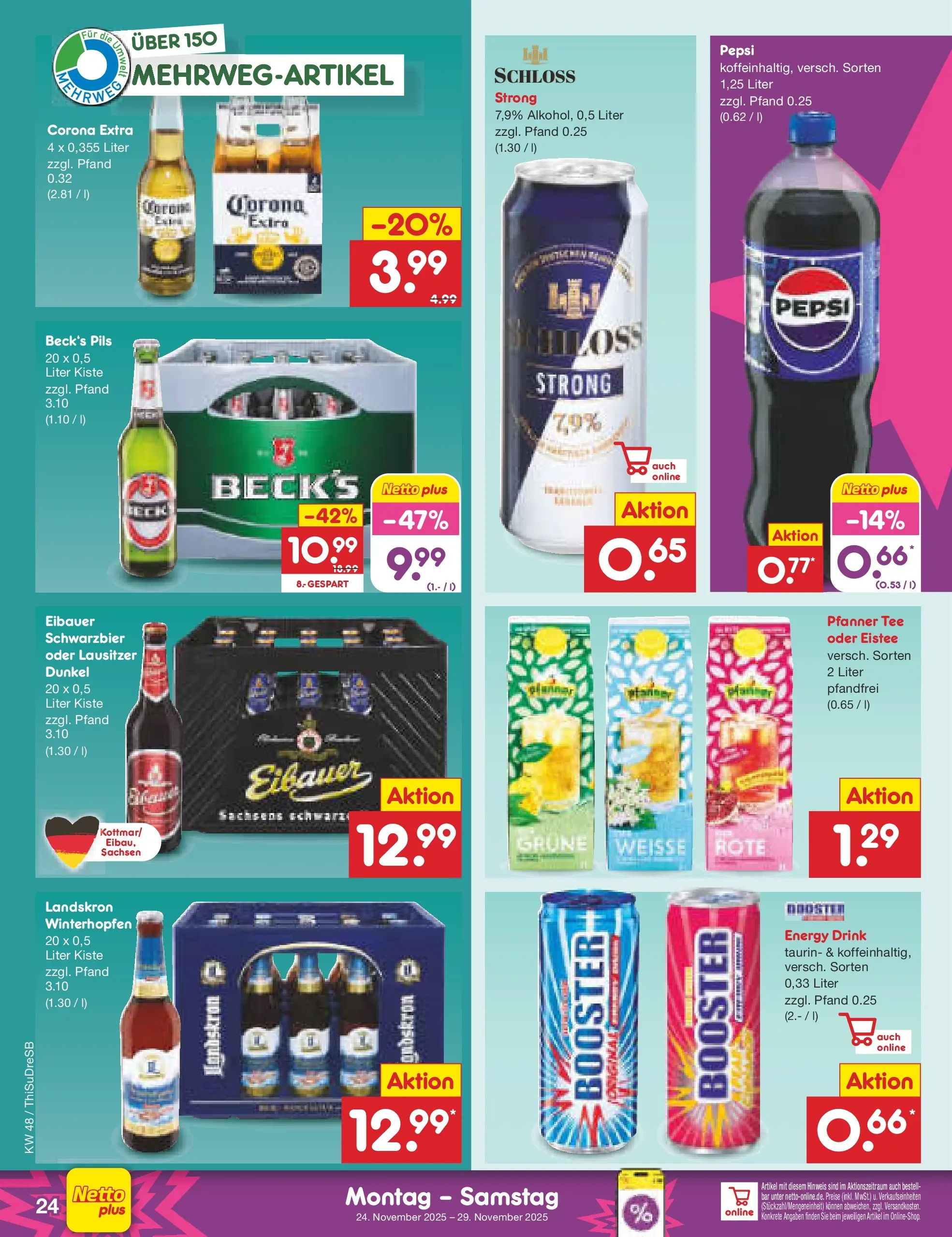 Netto Marken-Discount prospekt Pirna	 (ab 23.11.2025) » Angebote | Seite: 30 | Produkte: Energy, Pils, Pepsi, Tee