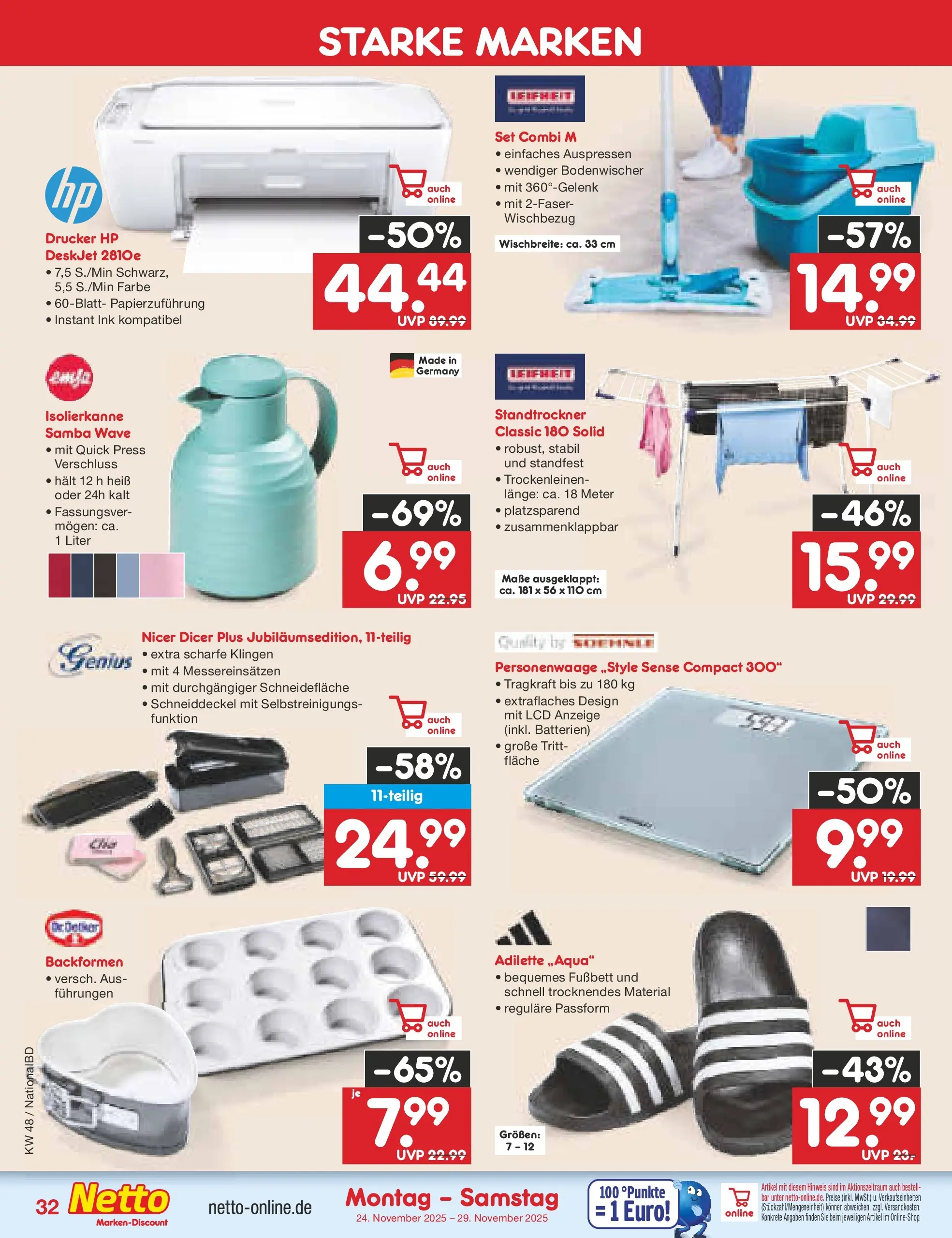 Netto Marken-Discount prospekt Augustusburg	 (ab 23.11.2025) » Angebote | Seite: 38 | Produkte: HP, Batterien, Personenwaage, Drucker