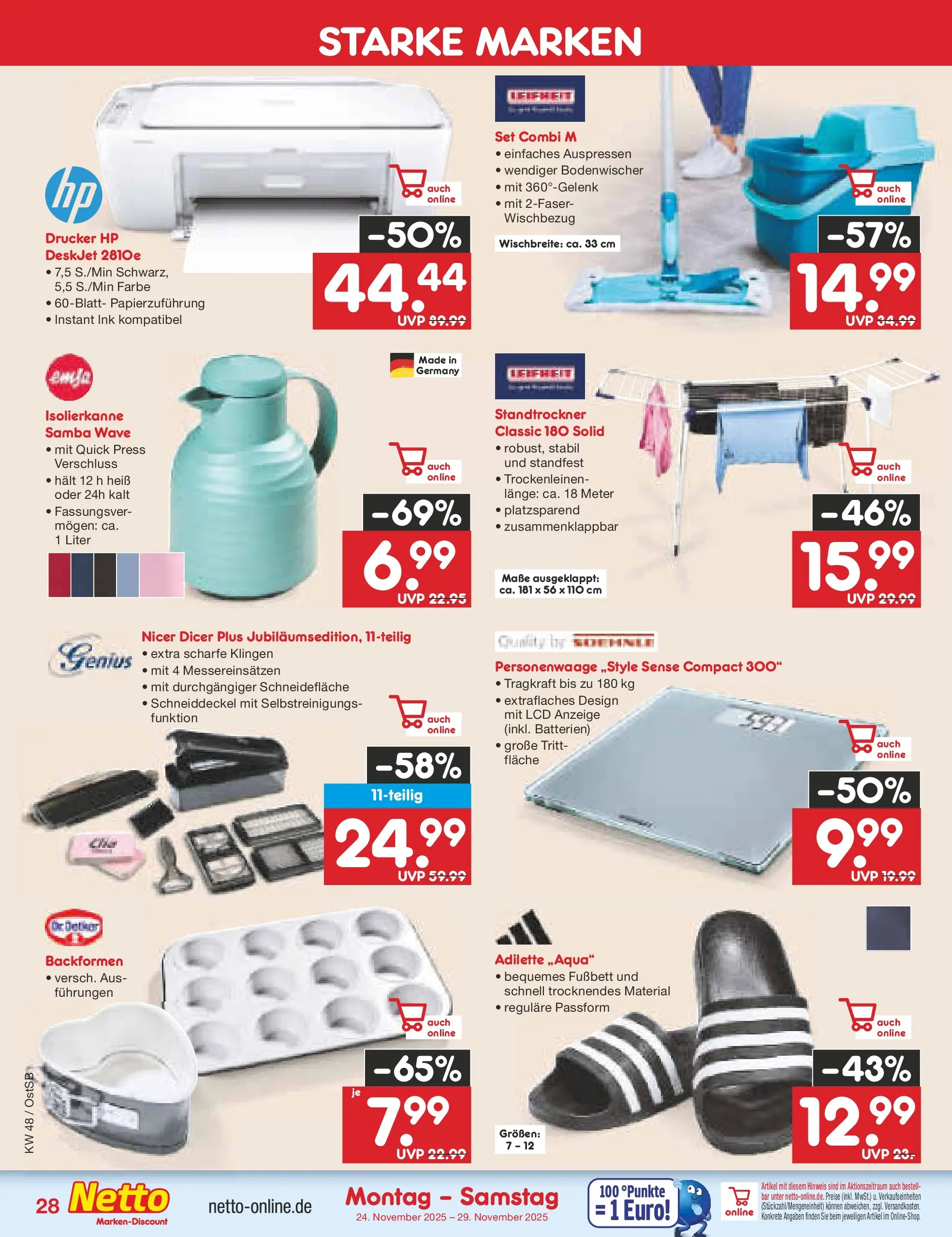 Netto Marken-Discount prospekt Berlin-Spandau	 (ab 23.11.2025) » Angebote | Seite: 34 | Produkte: HP, Batterien, Personenwaage, Drucker