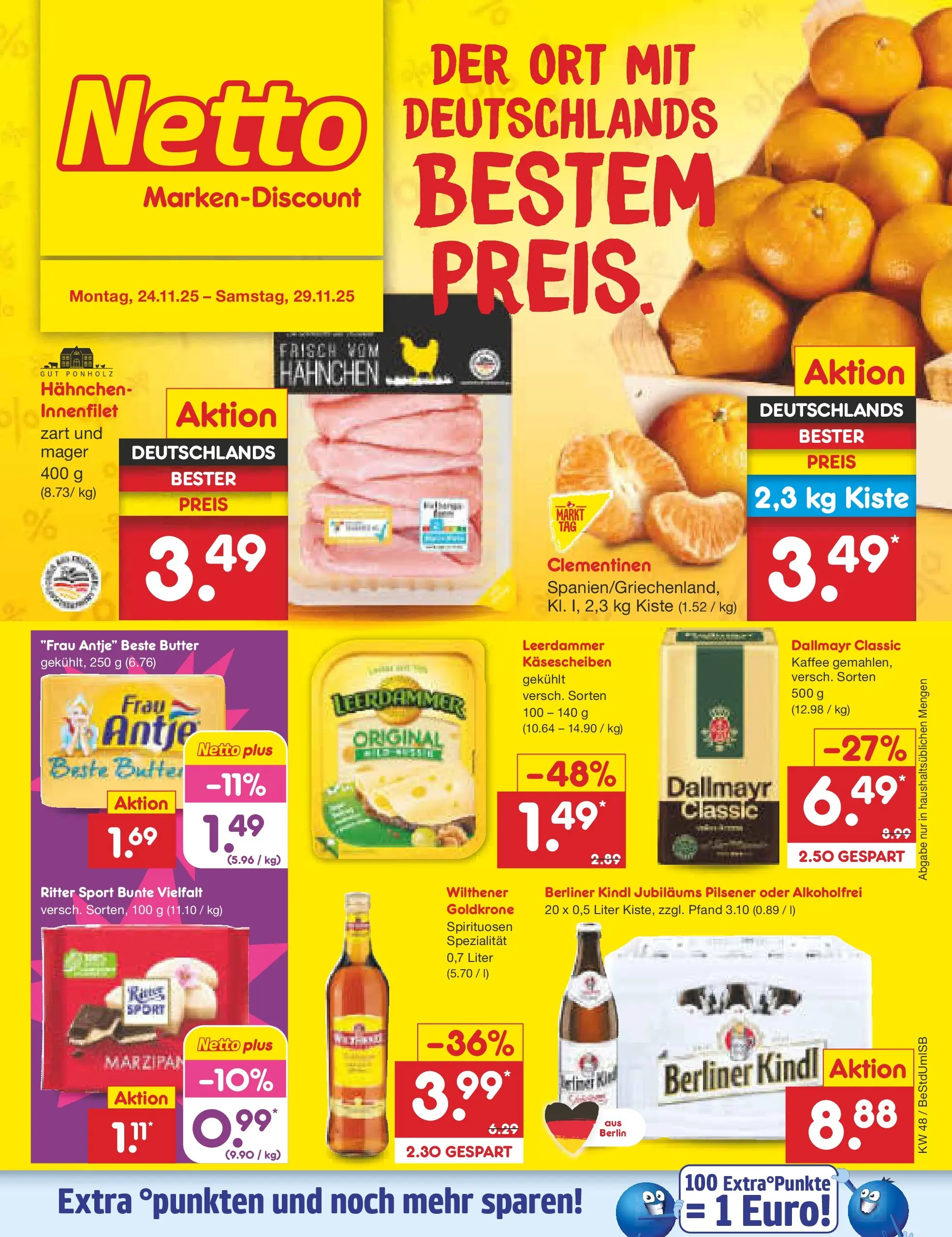 Netto Marken-Discount prospekt Berlin-Spandau	 (ab 23.11.2025) » Angebote | Seite: 1 | Produkte: Wilthener, Kaffee, Ritter sport, Dallmayr