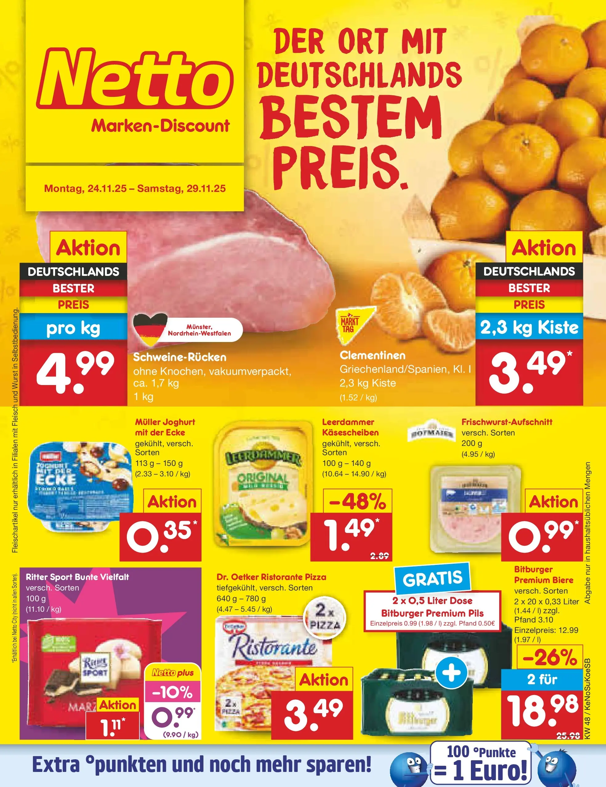 Netto Marken-Discount prospekt Kruft	 (ab 23.11.2025) » Angebote | Seite: 1 | Produkte: Ristorante, Bitburger, Pils, Wurst