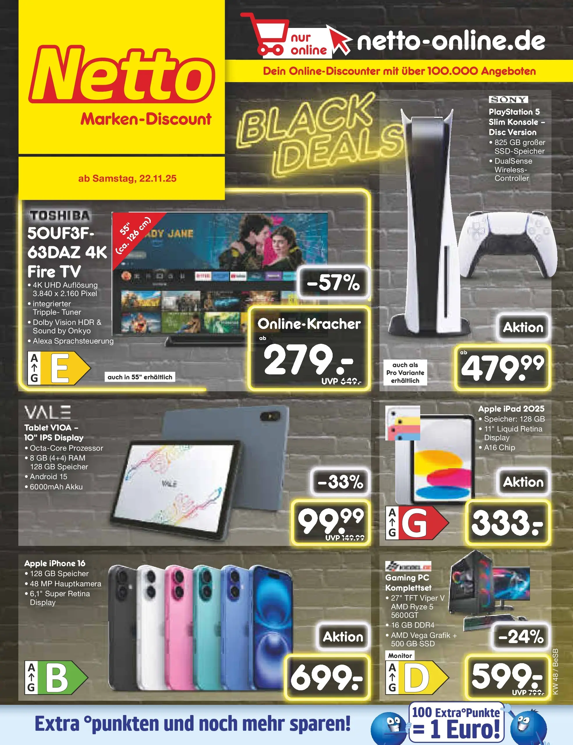 Netto Marken-Discount prospekt Berlin-Spandau	 (ab 23.11.2025) » Angebote | Seite: 22 | Produkte: Sony, Ipad, Iphone, PC