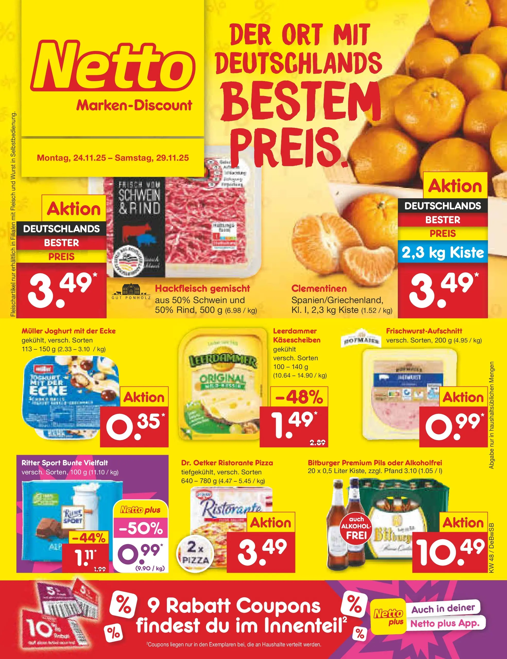 Netto Marken-Discount prospekt Waiblingen-Bittenfeld	 (ab 24.11.2025) » Angebote | Seite: 1 | Produkte: Ristorante, Wurst, Pizza, Hackfleisch