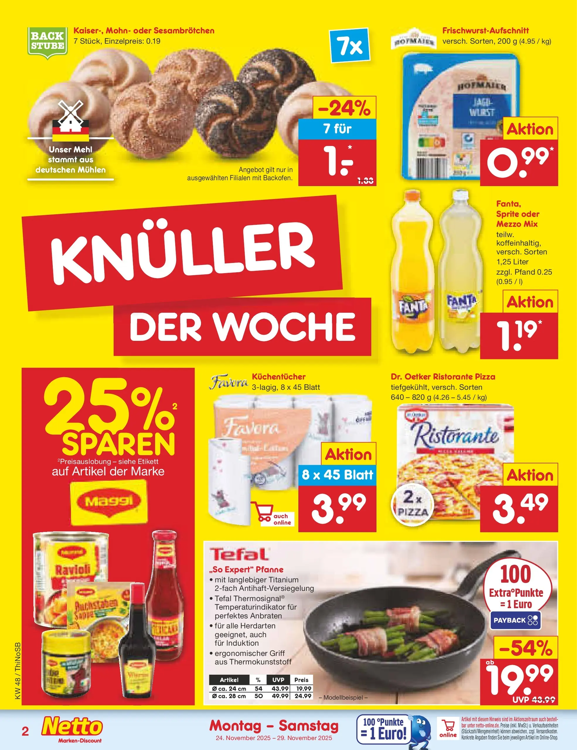 Netto Marken-Discount prospekt Spremberg	 (ab 24.11.2025) » Angebote | Seite: 2 | Produkte: Ristorante, Sprite, Mehl, Maggi