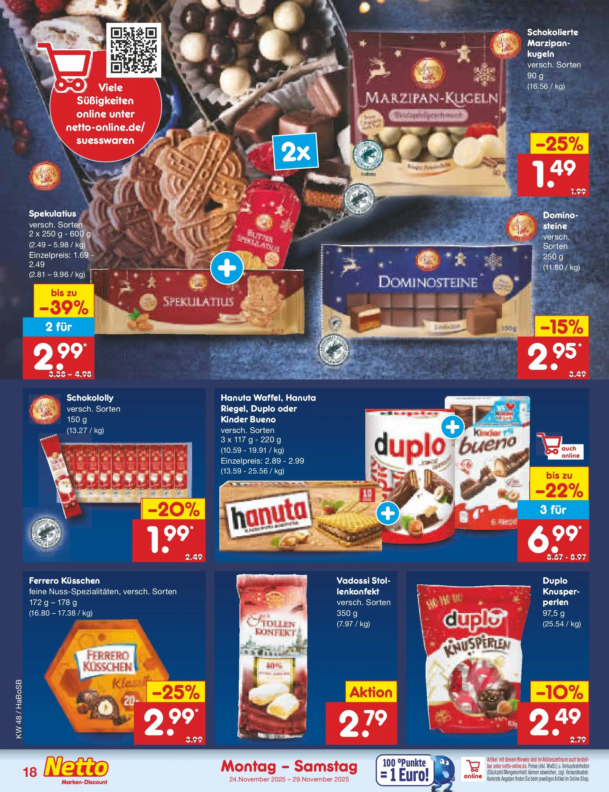 Netto Marken-Discount prospekt Wuppertal	 (ab 23.11.2025) » Angebote | Seite: 18 | Produkte: Kinder bueno, Süßigkeiten