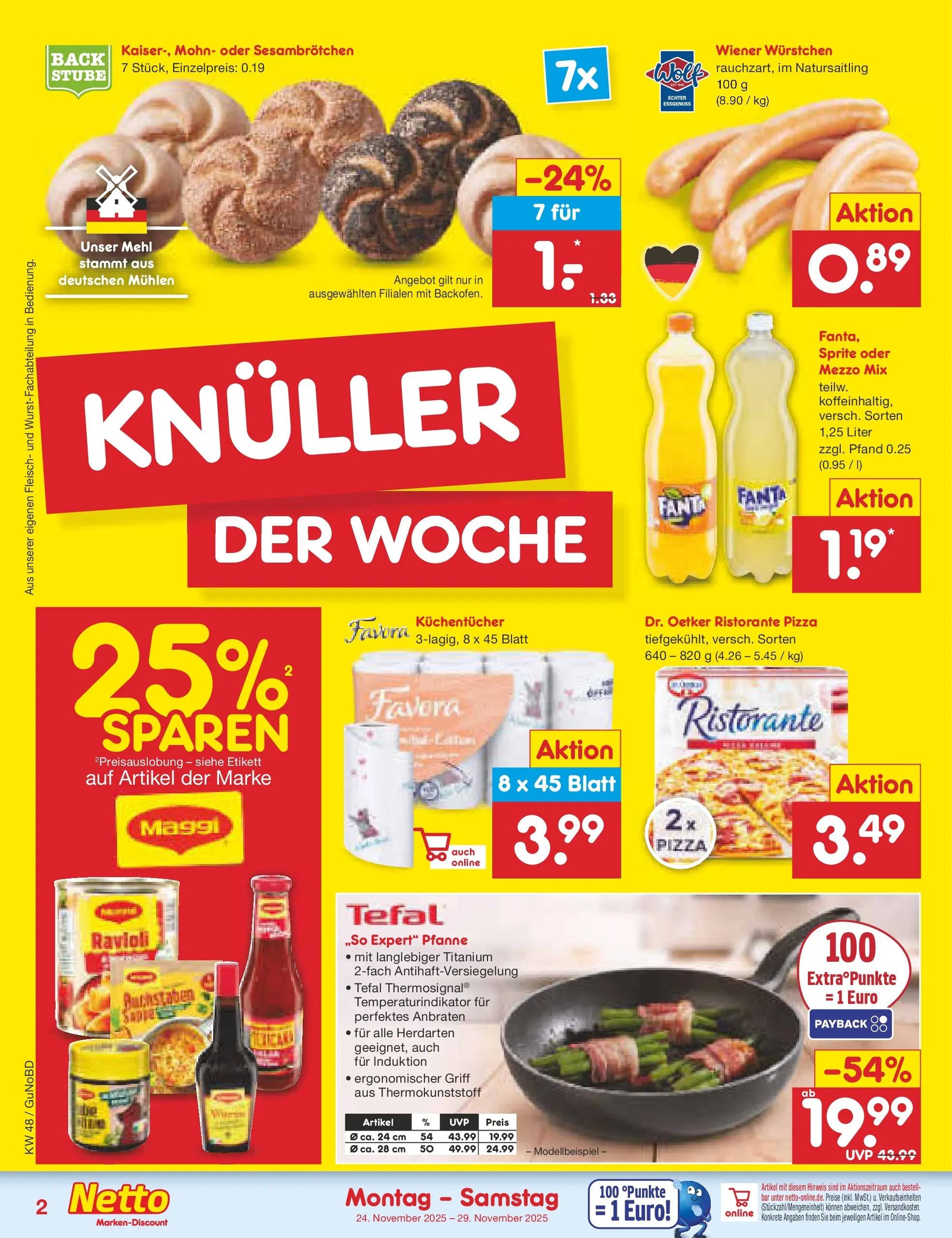 Netto Marken-Discount prospekt Augustusburg	 (ab 23.11.2025) » Angebote | Seite: 2 | Produkte: Fanta, Mehl, Pizza, Fleisch