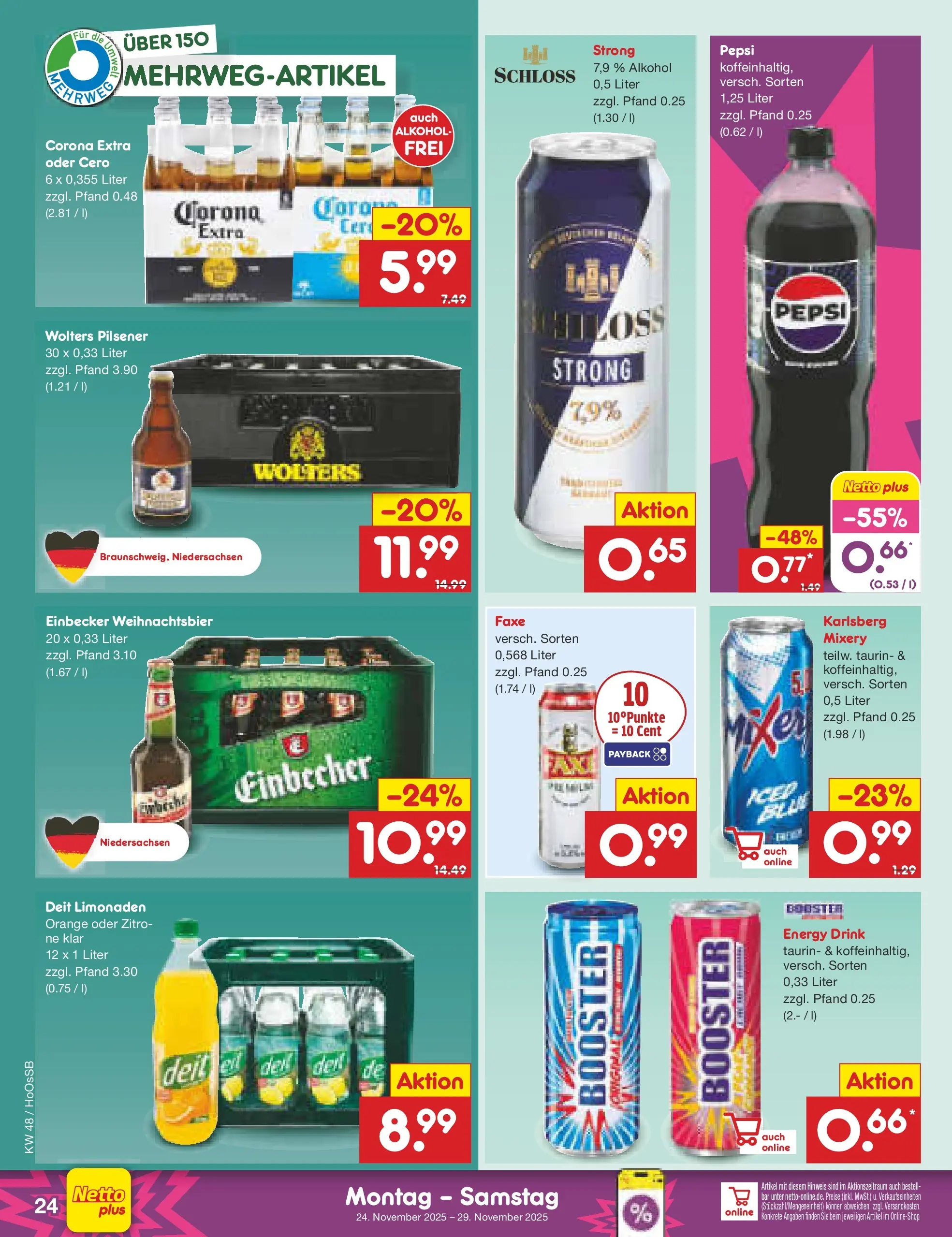 Netto Marken-Discount prospekt Kröpelin	 (ab 23.11.2025) » Angebote | Seite: 30 | Produkte: Energy, Pepsi, Mixery