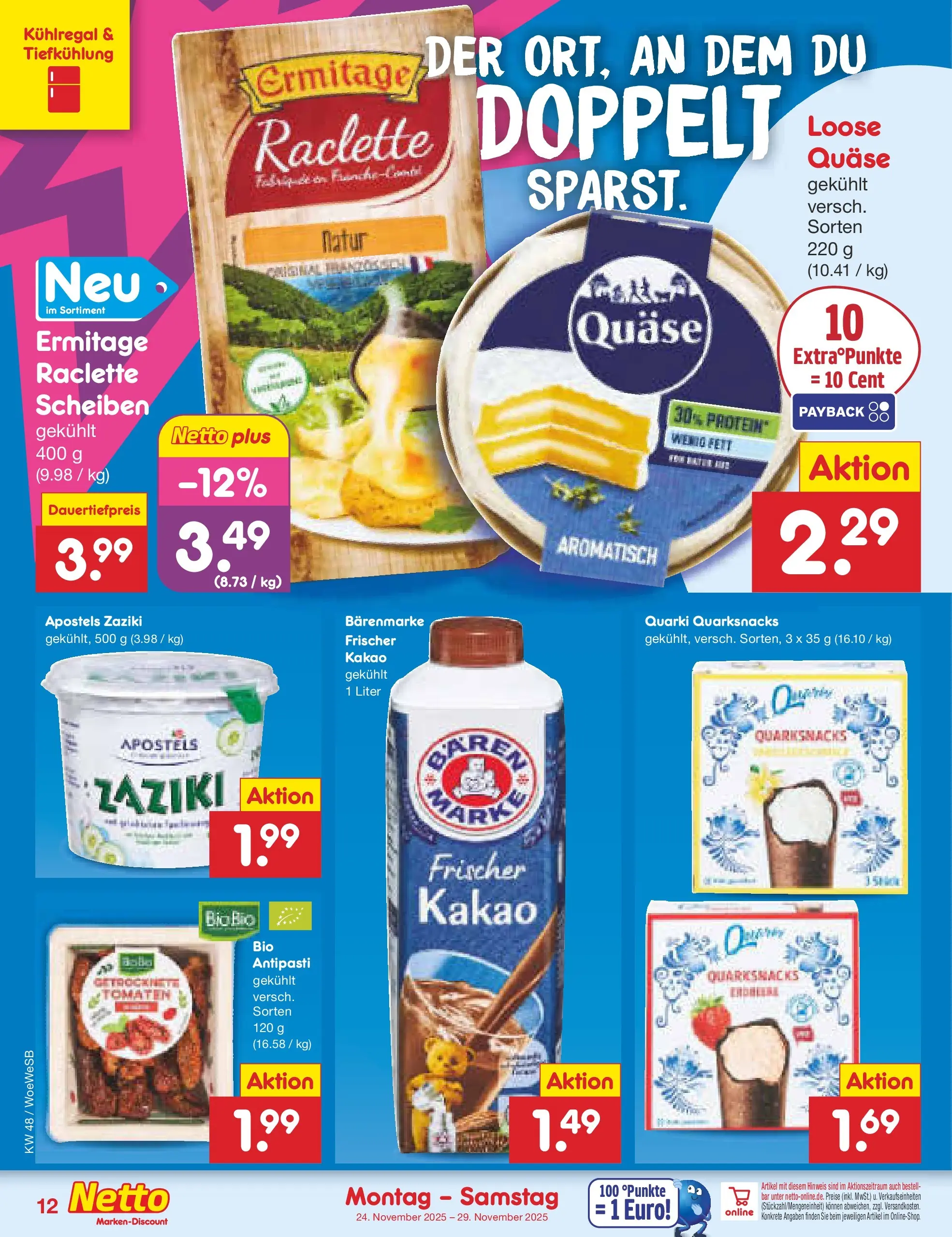 Netto Marken-Discount prospekt Katzweiler	 (ab 24.11.2025) » Angebote | Seite: 12 | Produkte: Tomaten, Raclette