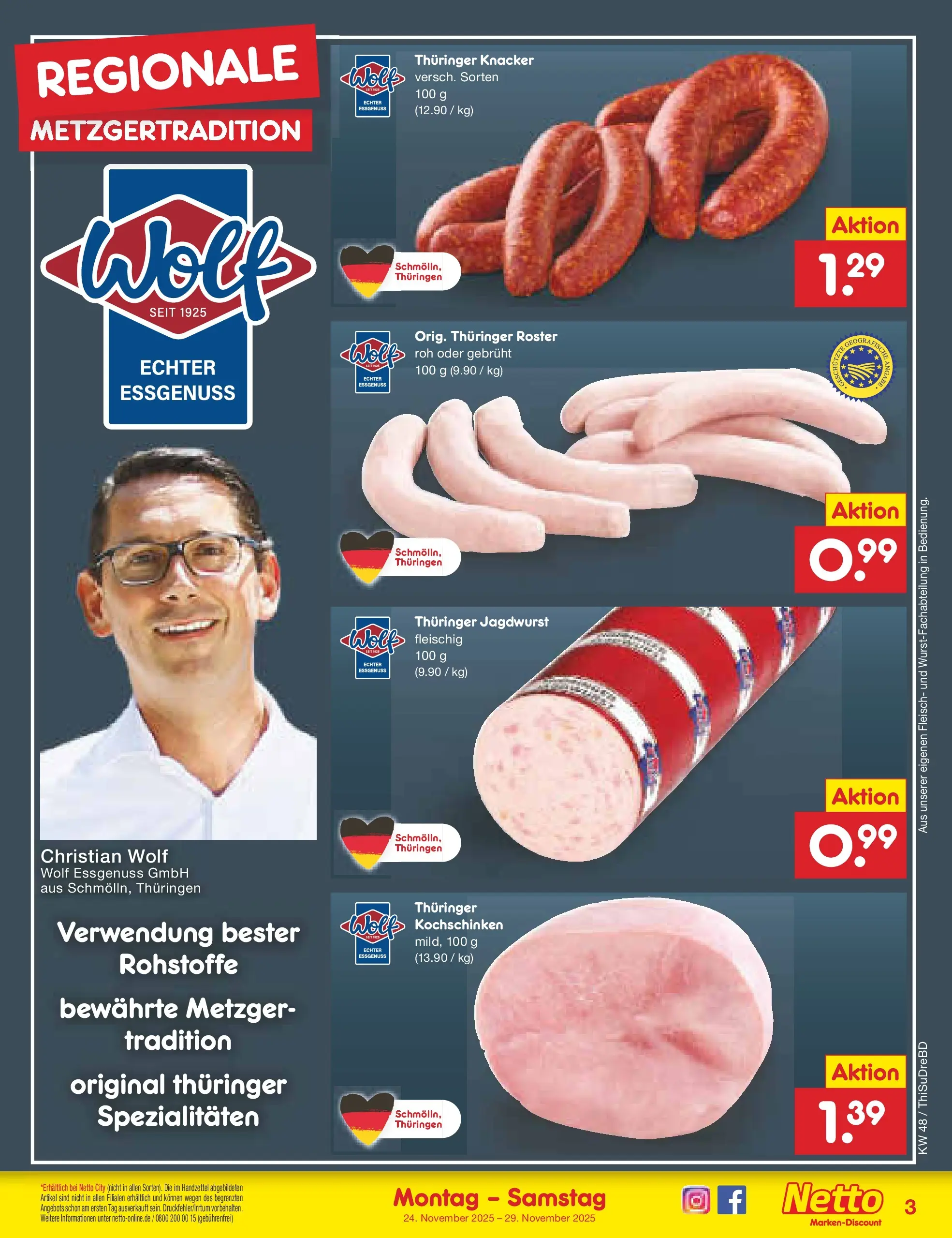 Netto Marken-Discount prospekt Thiendorf	 (ab 24.11.2025) » Angebote | Seite: 25 | Produkte: Fleisch