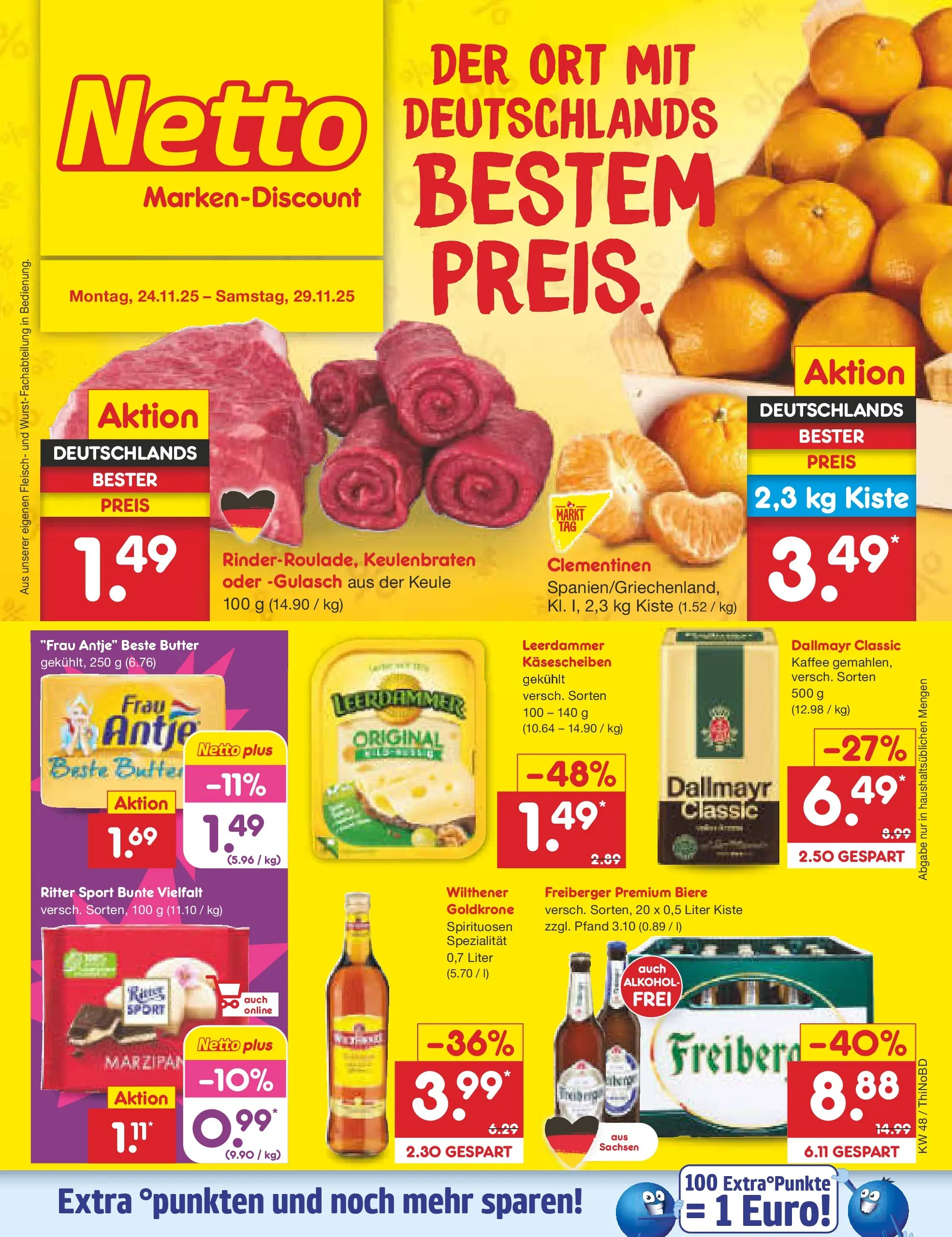 Netto Marken-Discount prospekt Herzberg	 (ab 24.11.2025) » Angebote | Seite: 1 | Produkte: Wilthener, Butter, Kaffee, Dallmayr