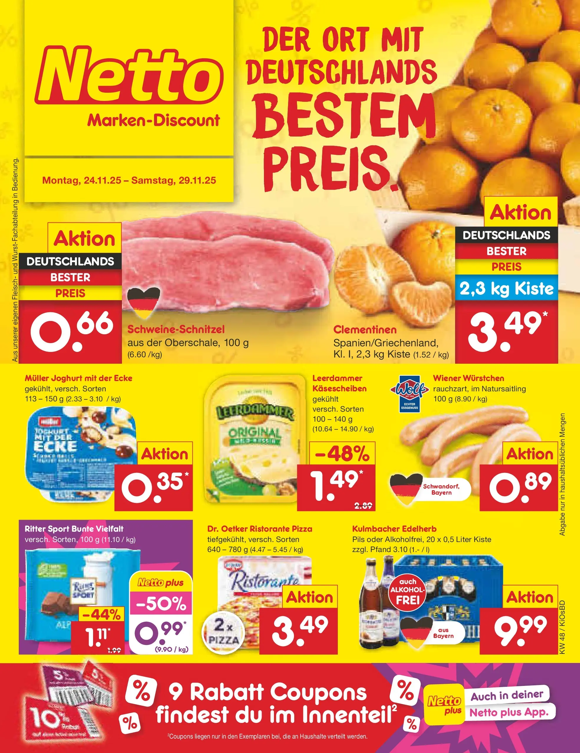 Netto Marken-Discount prospekt Mistelbach	 (ab 24.11.2025) » Angebote | Seite: 1 | Produkte: Wiener wurstchen, Pils, Leerdammer, Fleisch