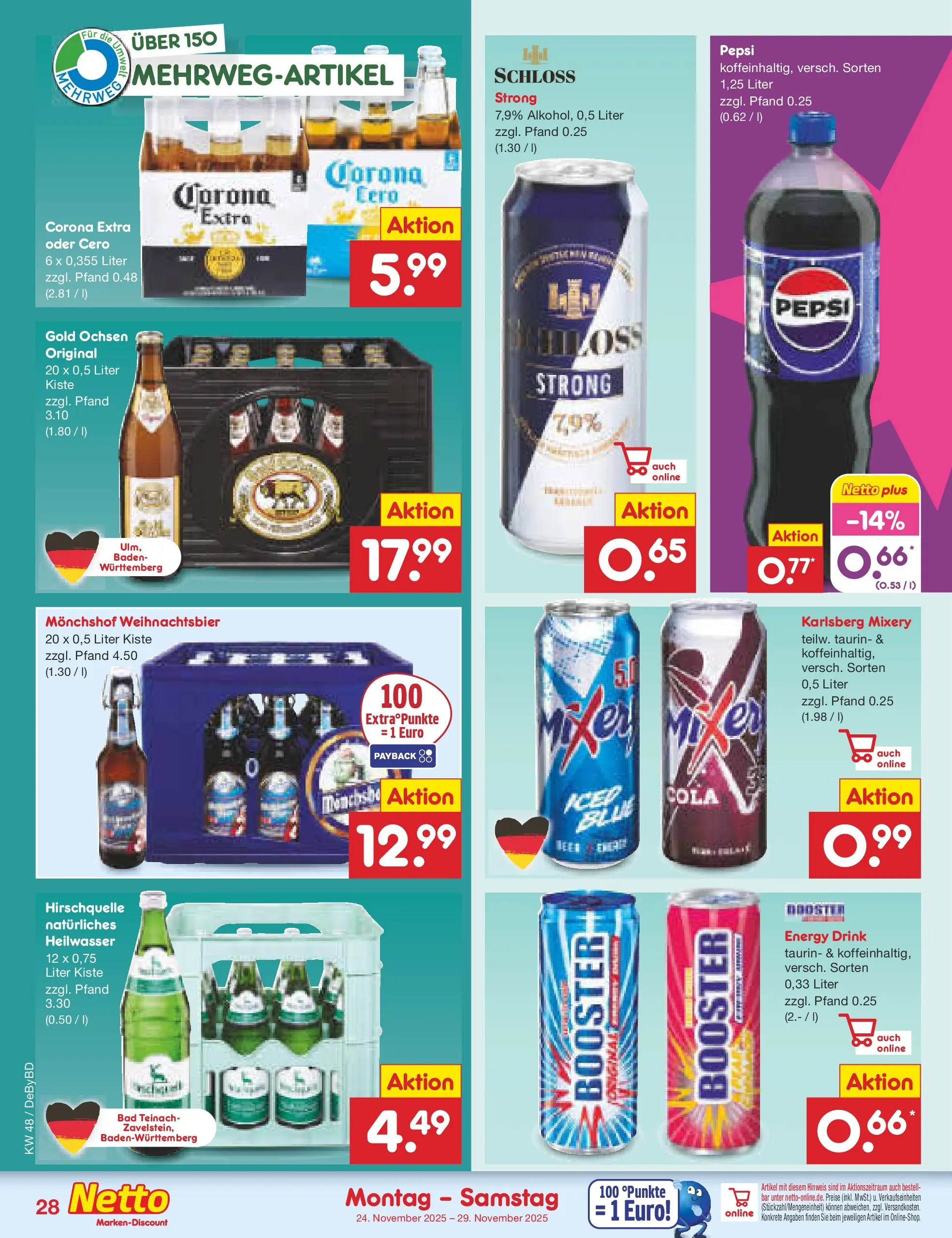 Netto Marken-Discount prospekt Buttenwiesen	 (ab 24.11.2025) » Angebote | Seite: 31 | Produkte: Monchshof, Energy, Bad, Mixery