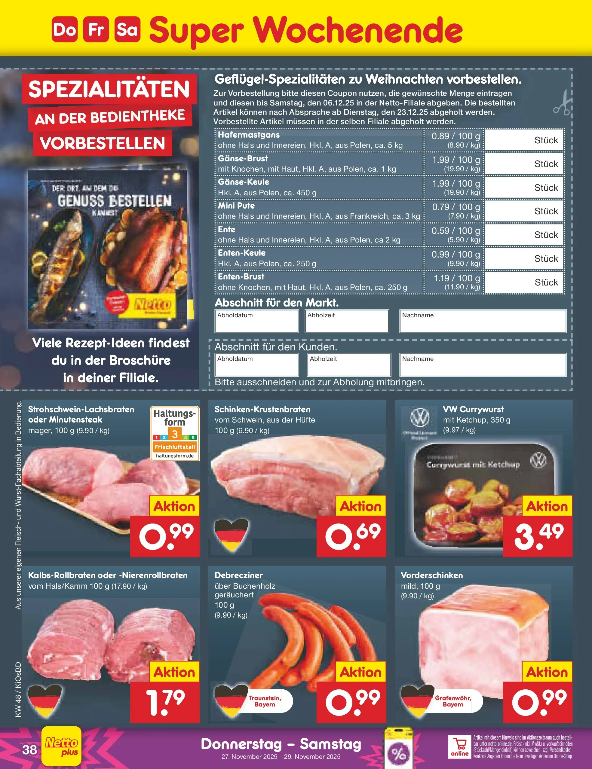 Netto Marken-Discount prospekt Mistelbach	 (ab 24.11.2025) » Angebote | Seite: 46 | Produkte: Pute, Ketchup, Fleisch, Ente
