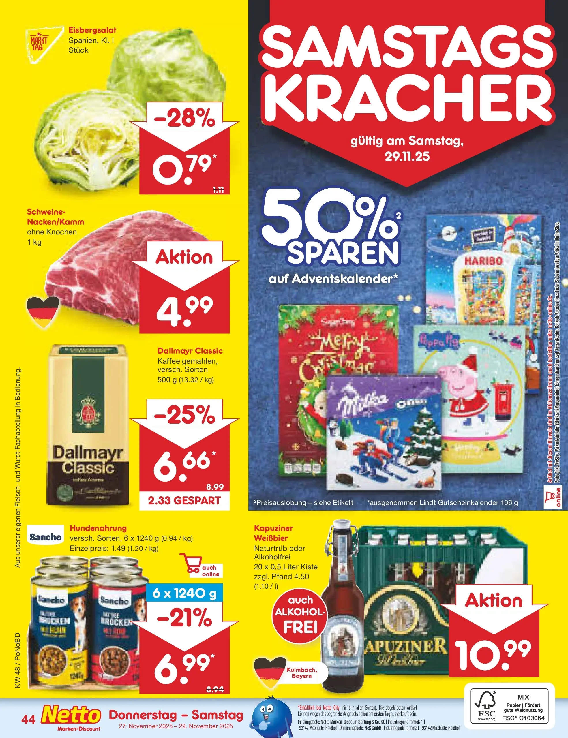 Netto Marken-Discount prospekt Selb	 (ab 24.11.2025) » Angebote | Seite: 52 | Produkte: Haribo, Kaffee, Weißbier, Lindt